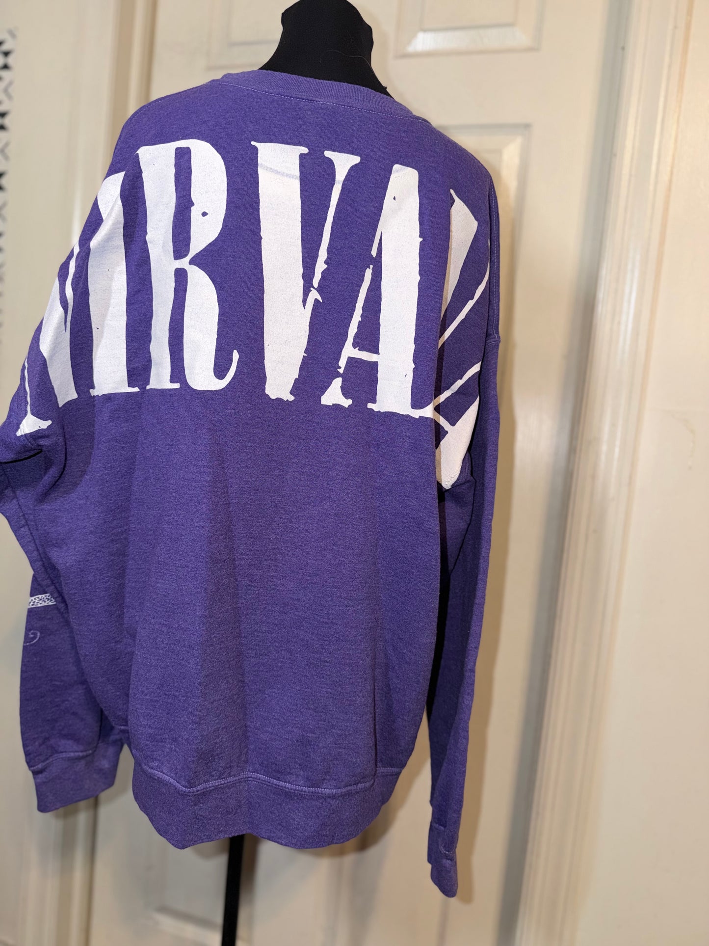 Nirvana Double Sided Oversized Distressed Sweatshirt