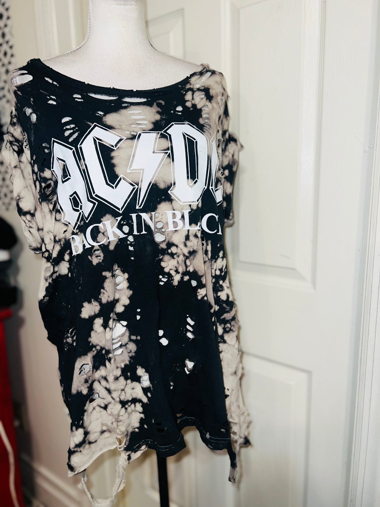 AC/DC Double Sided Oversized Distressed Tee