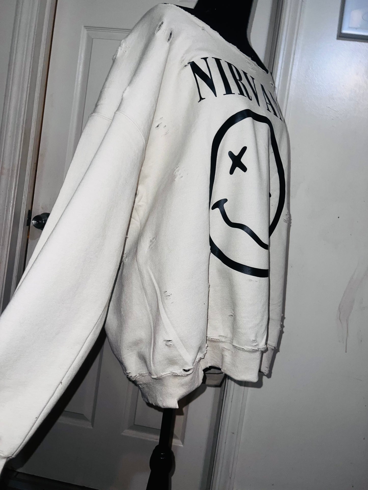 Nirvana Oversized Distressed Sweatshirt