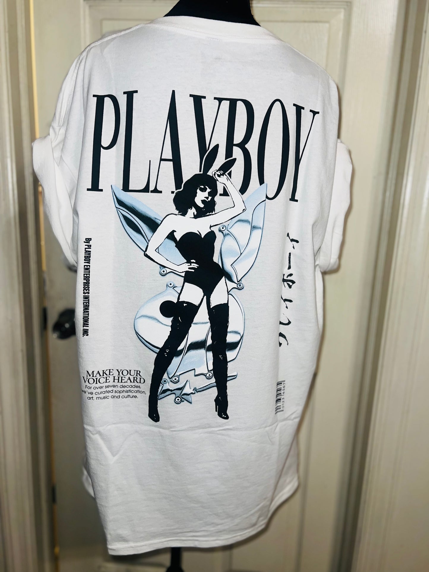 Playboy Double Sided Oversized Distressed Tee