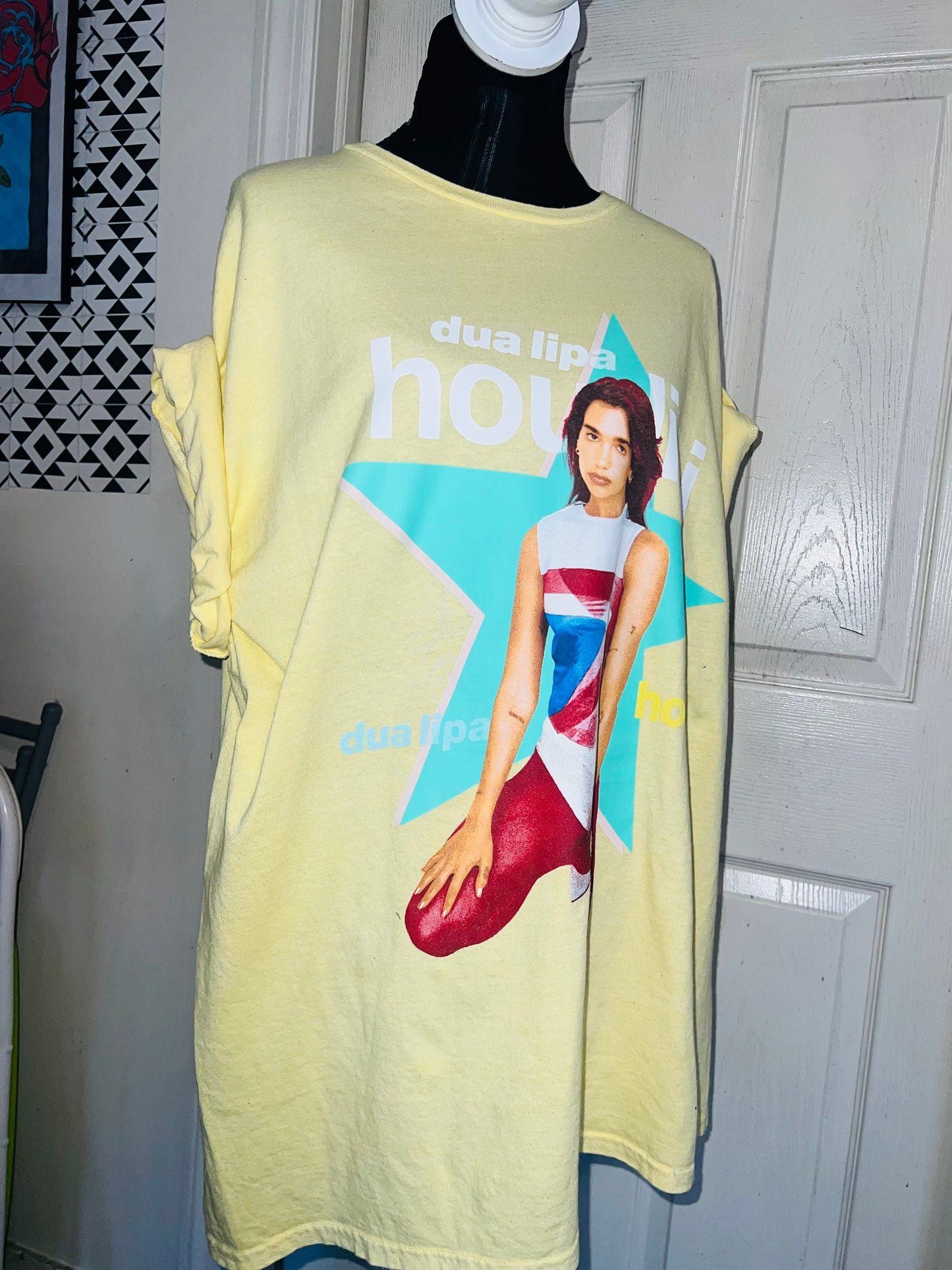 Dua Lipa Oversized Distressed Tee