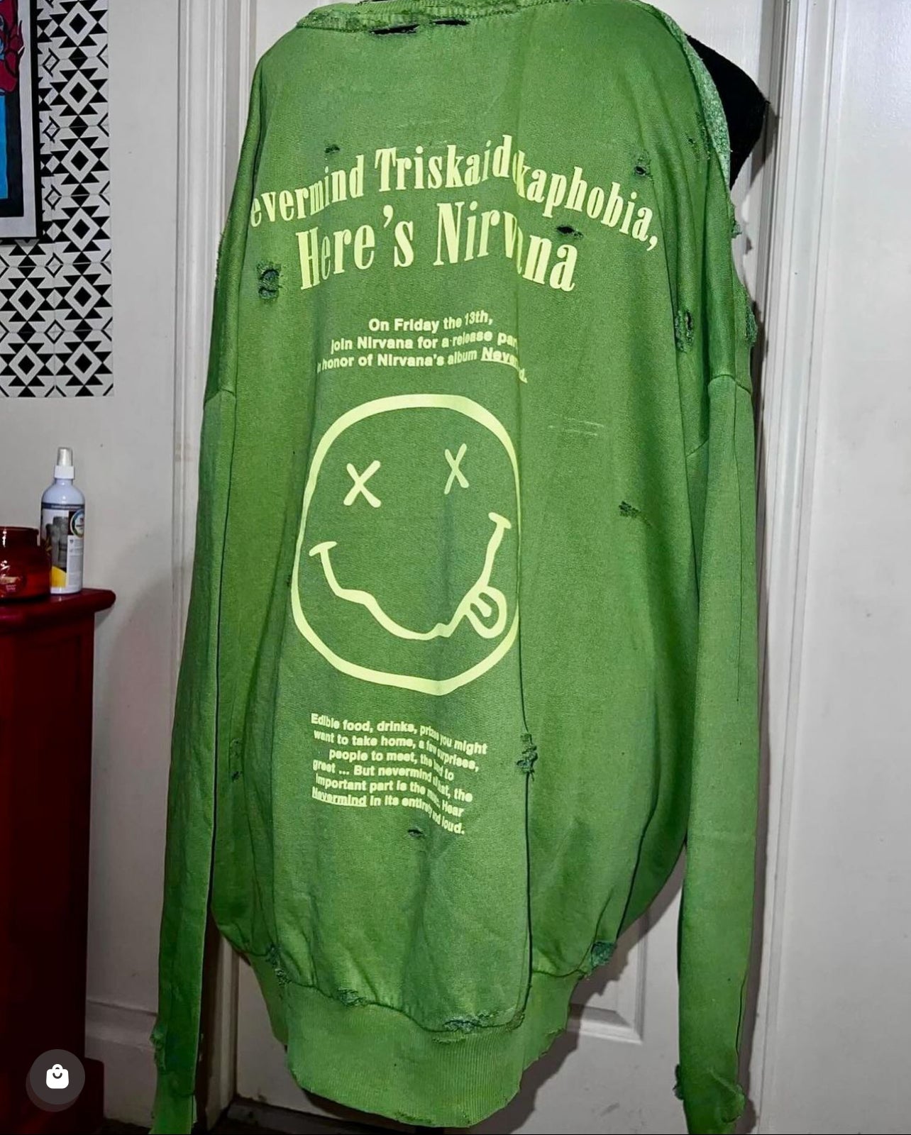 Nirvana Nevermind Oversized Distresed Sweatshirt