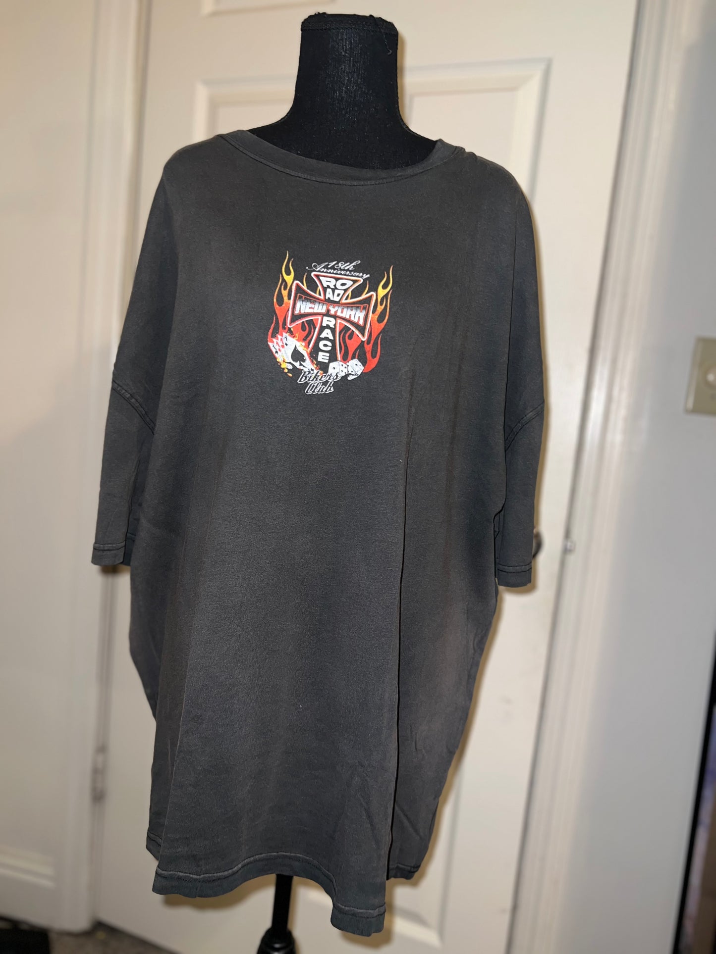 Bikers Club Road Race 18th Anniversary Vintage Oversized Distressed Tee