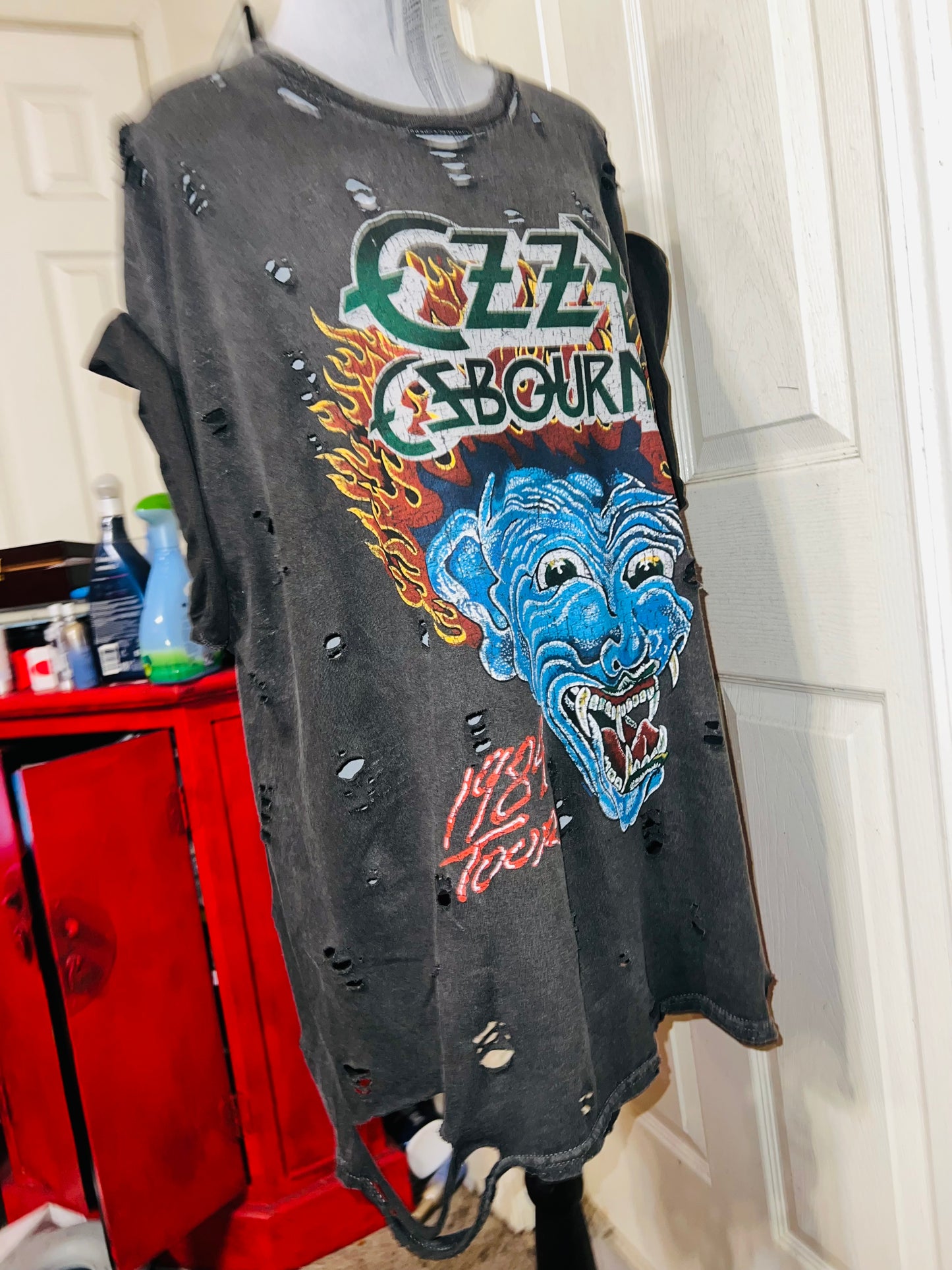 Ozzy Osbourne Double Sided Oversized Distressed Tee