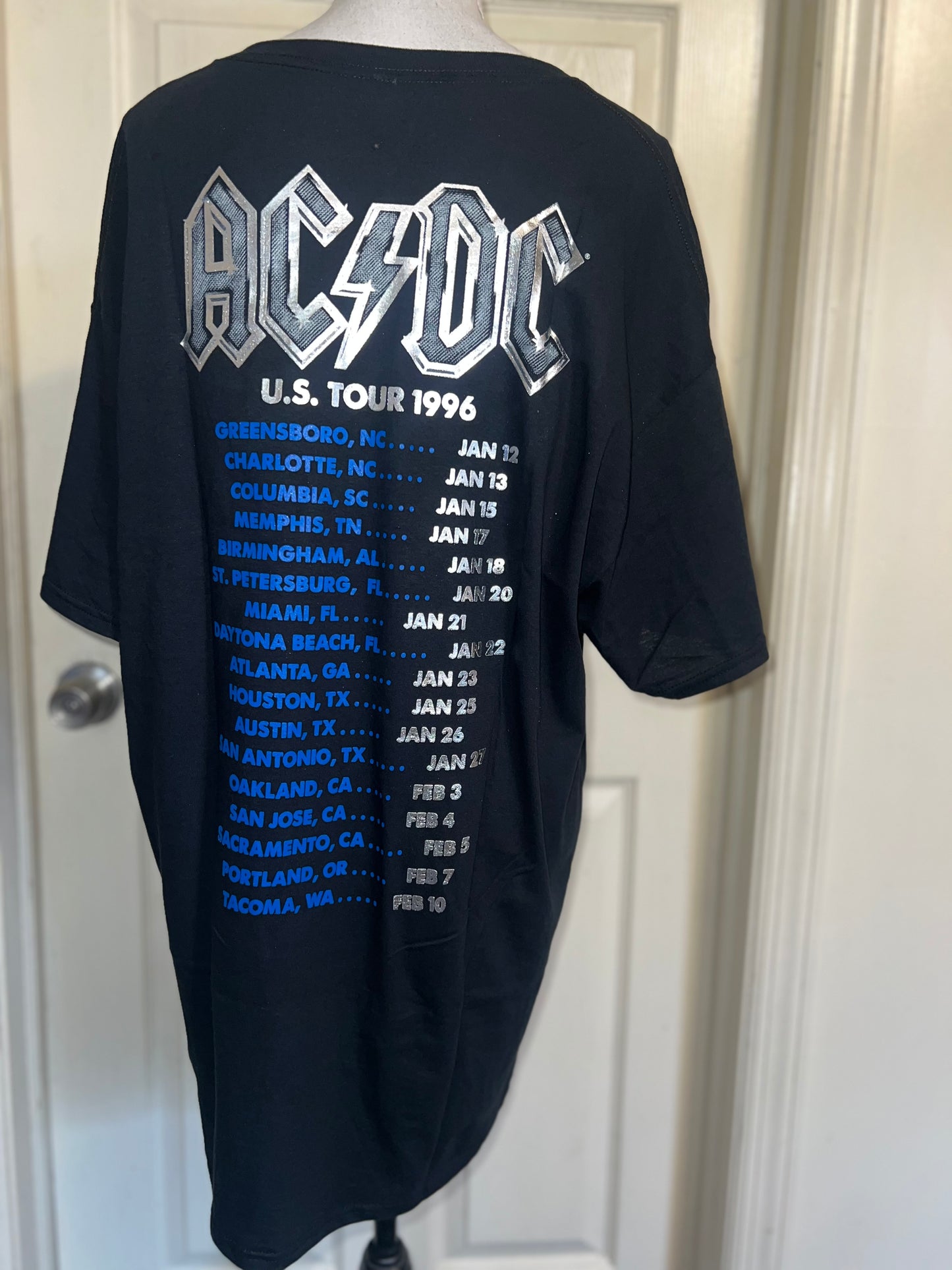 AC/DC Double Sided Oversized Distressed Tee