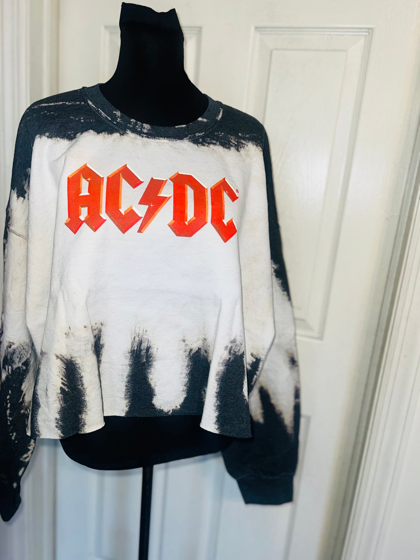 AC/DC Oversized Distressed Sweatshirt