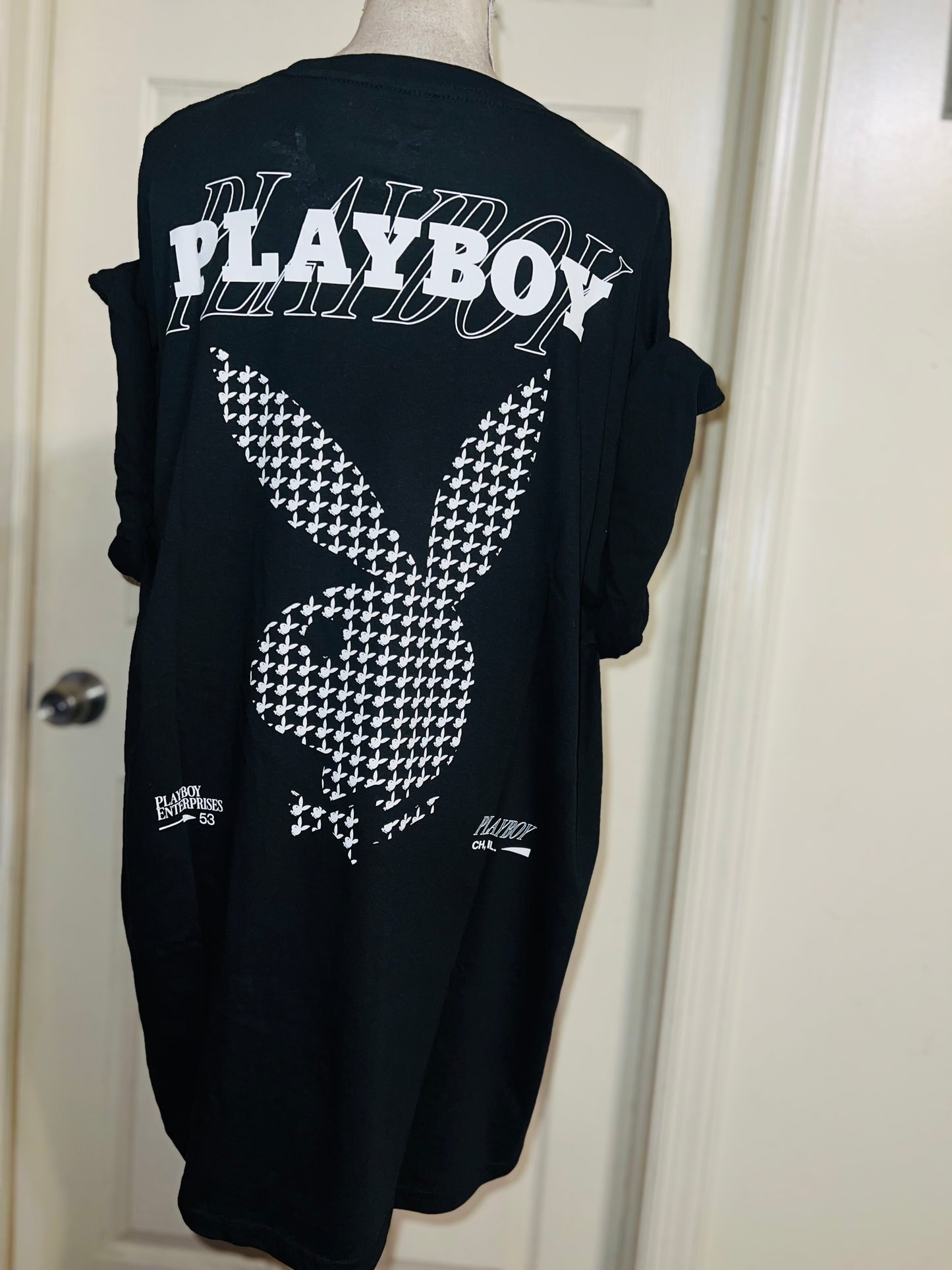 Playboy Double Sides Oversized Distressed Tee