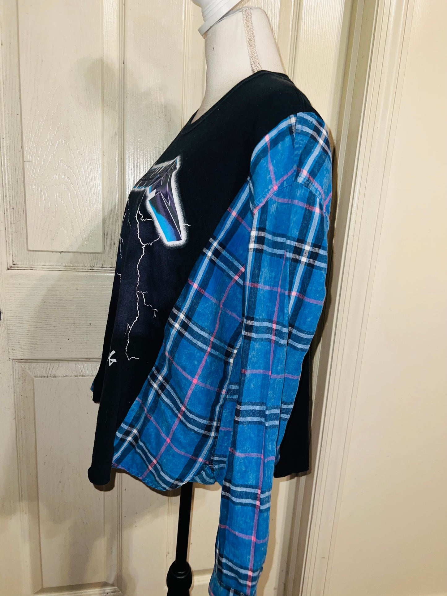 Metallica Oversized Distressed Flannel Long Sleeve Tee