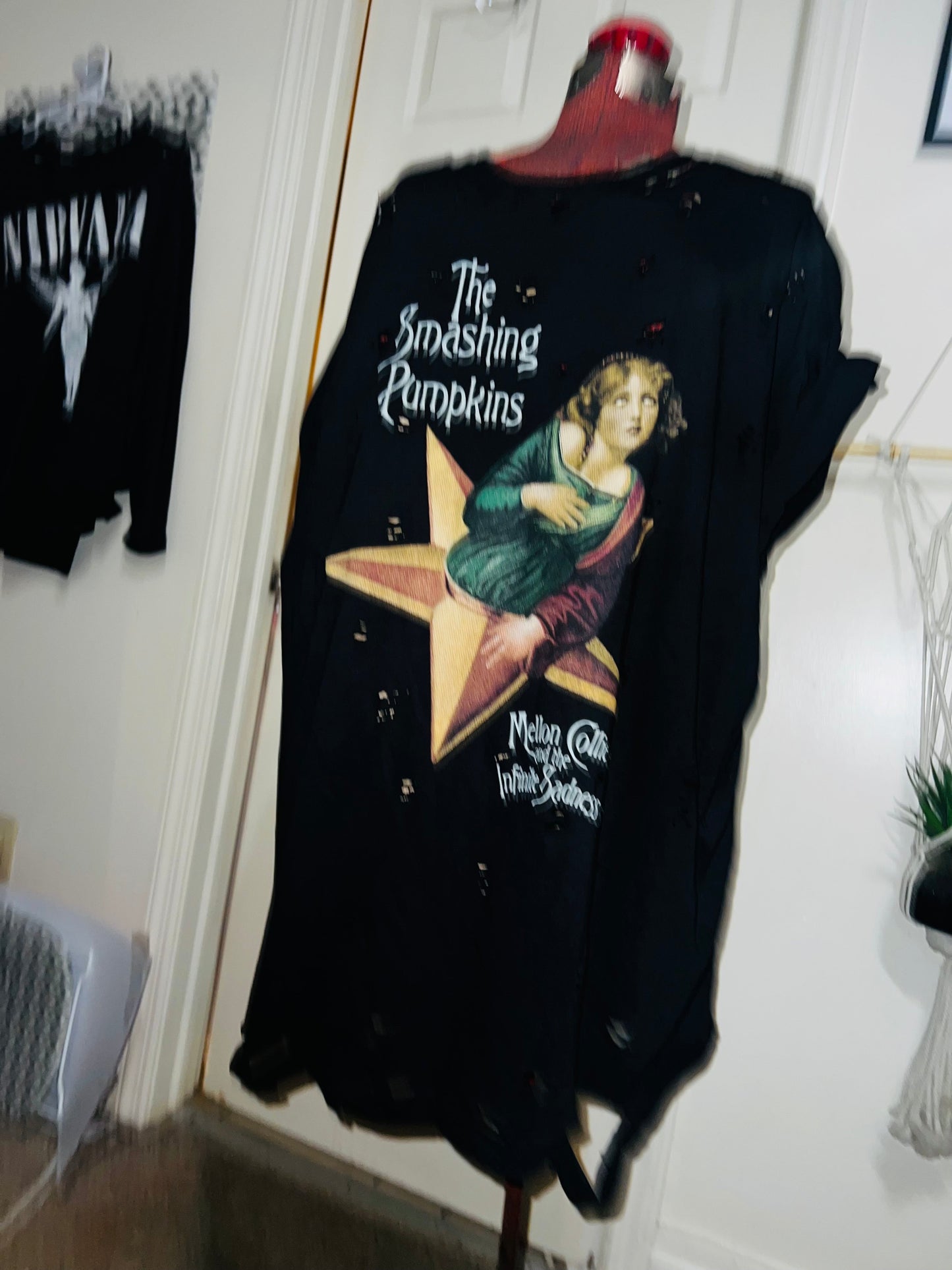 Smashing Pumpkins Oversized Distressed Tee