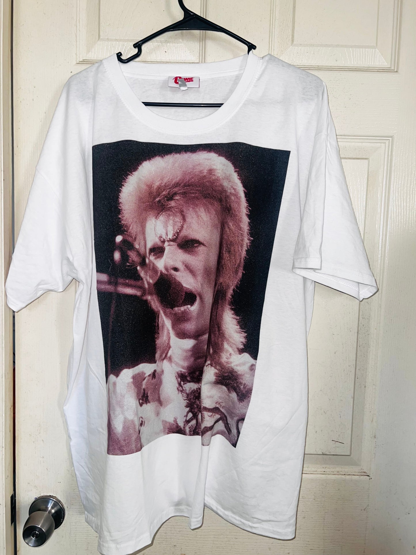 David Bowie Black & White Oversized Distressed Tee