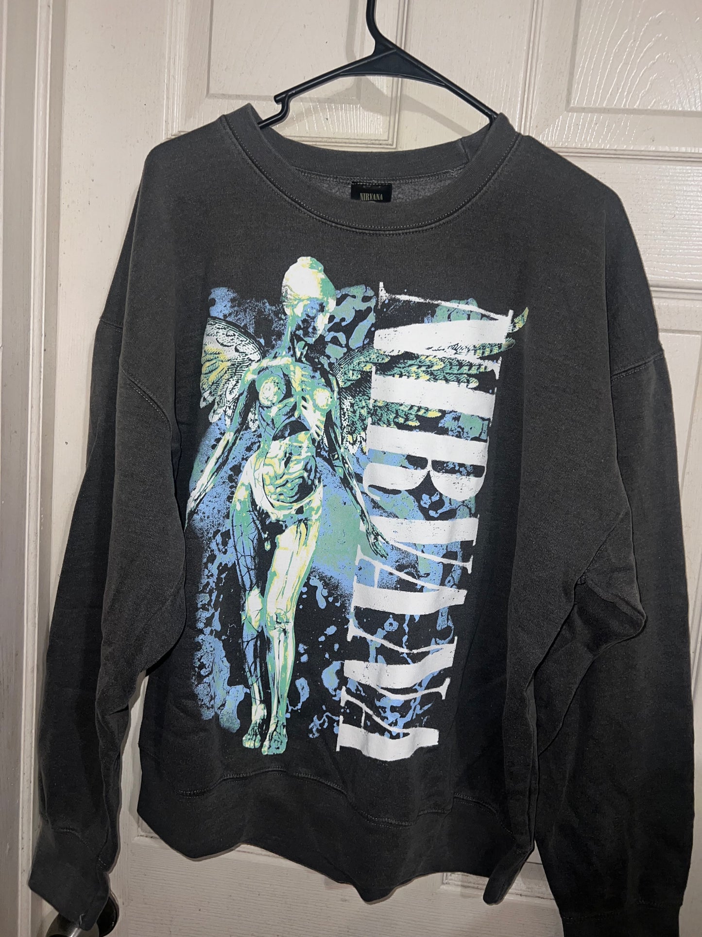 Nirvana Oversized Distressed Crewneck Sweatshirt