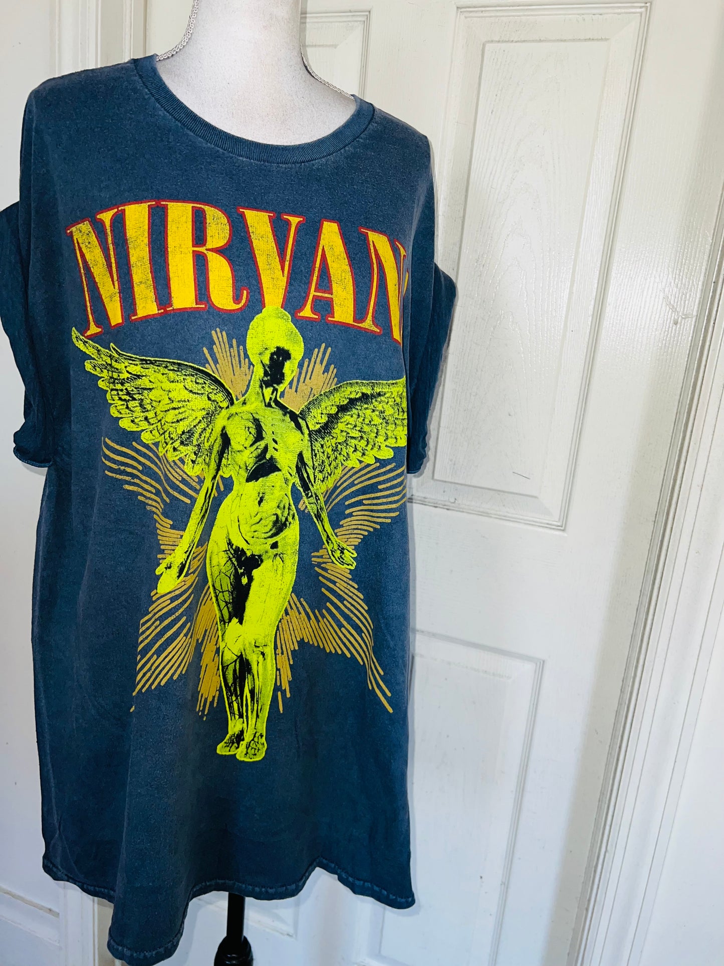 Nirvana Double Sided Oversized Distressed Tee