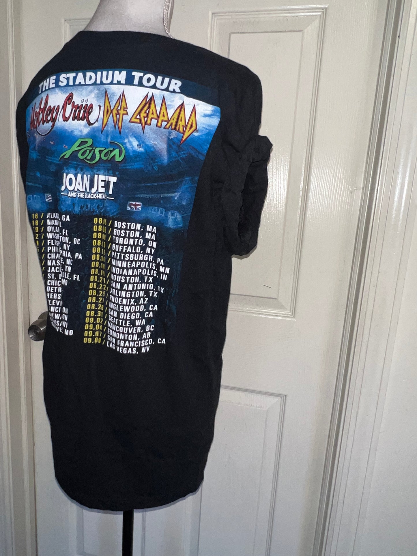Motley Crue, Def Leppard, Poison, and Joan Jett Double Sided Oversized Tee