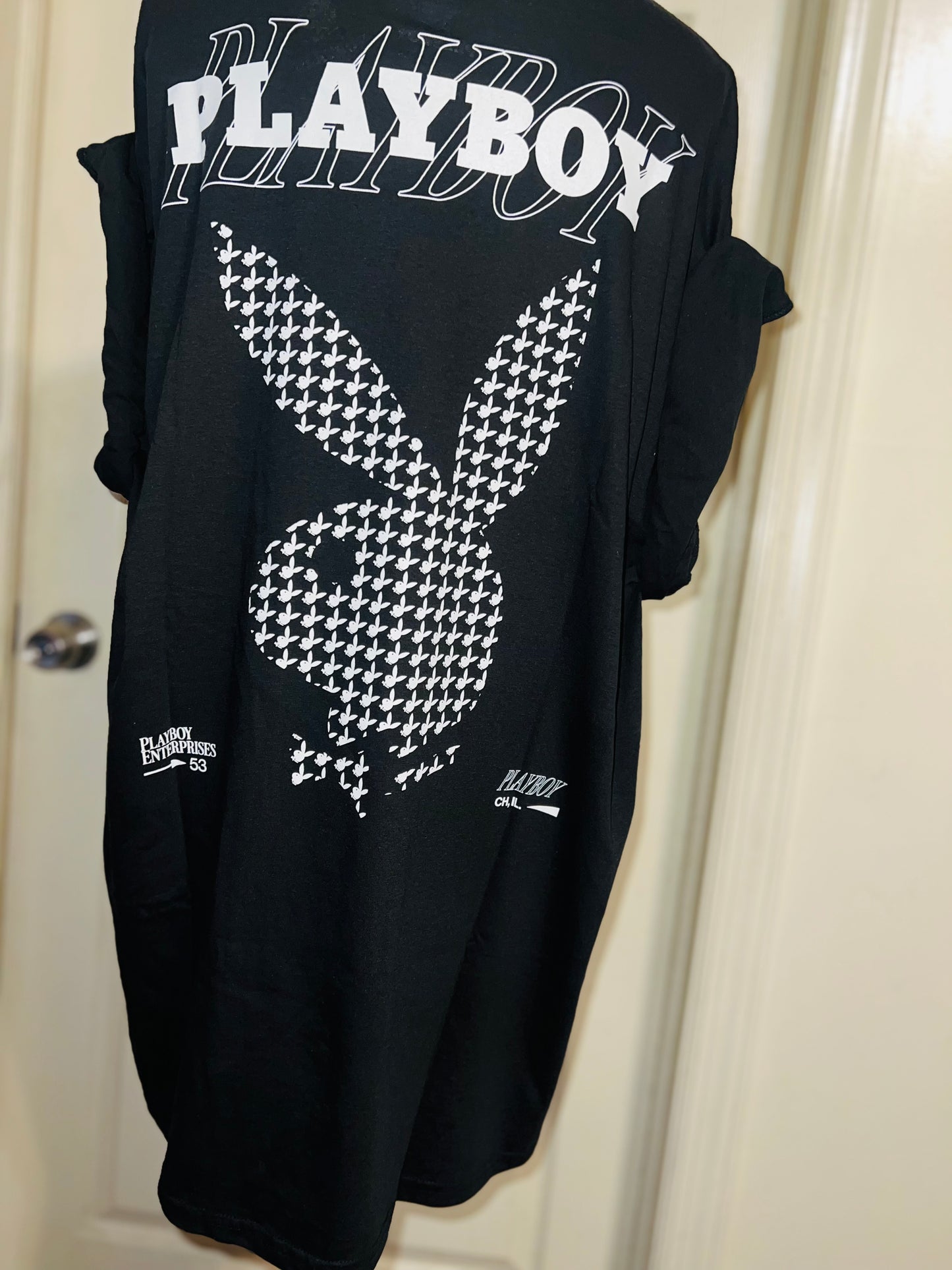 Playboy Double Sides Oversized Distressed Tee