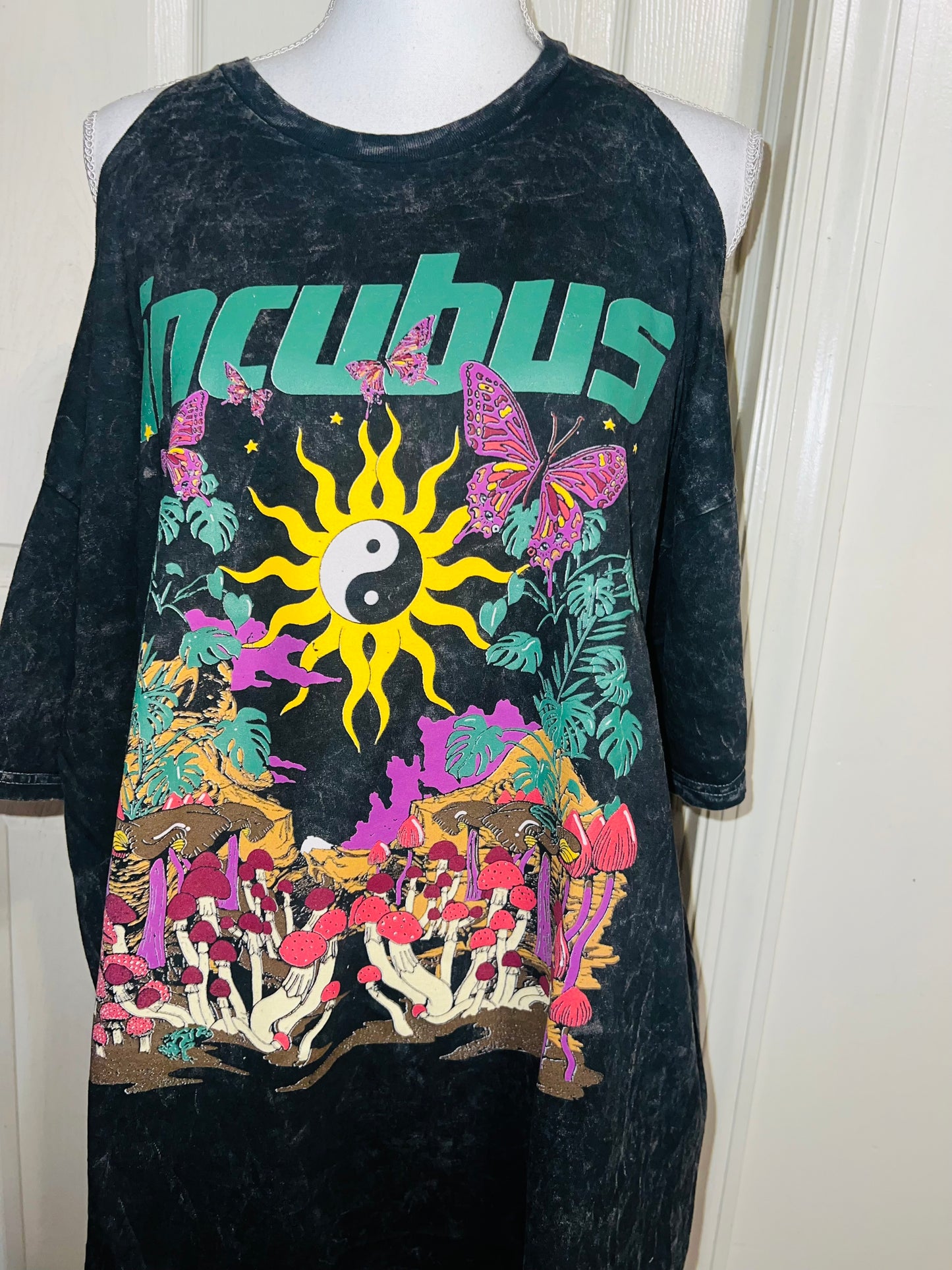 Incubus Oversized Distressed Cut Out Tee