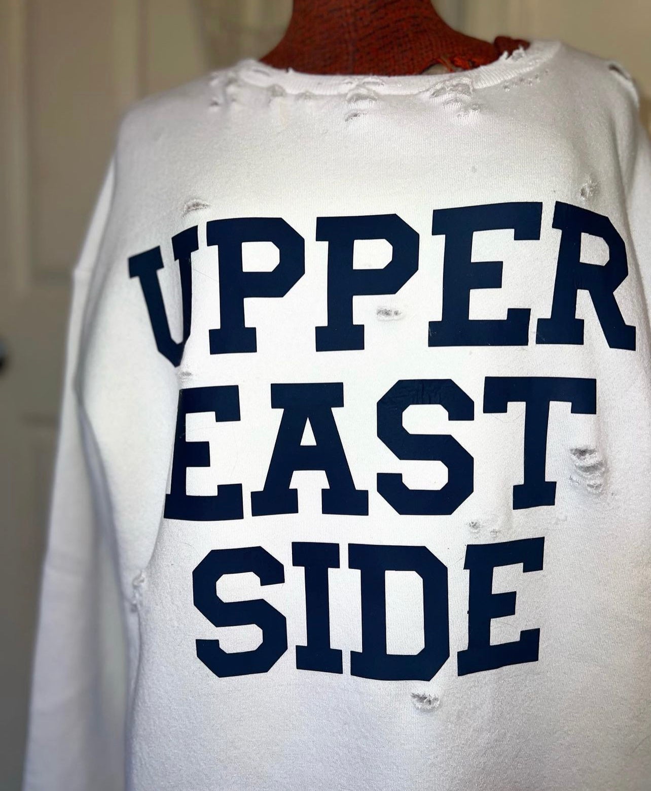 Upper East Side Oversized Distressed Sweatshirt