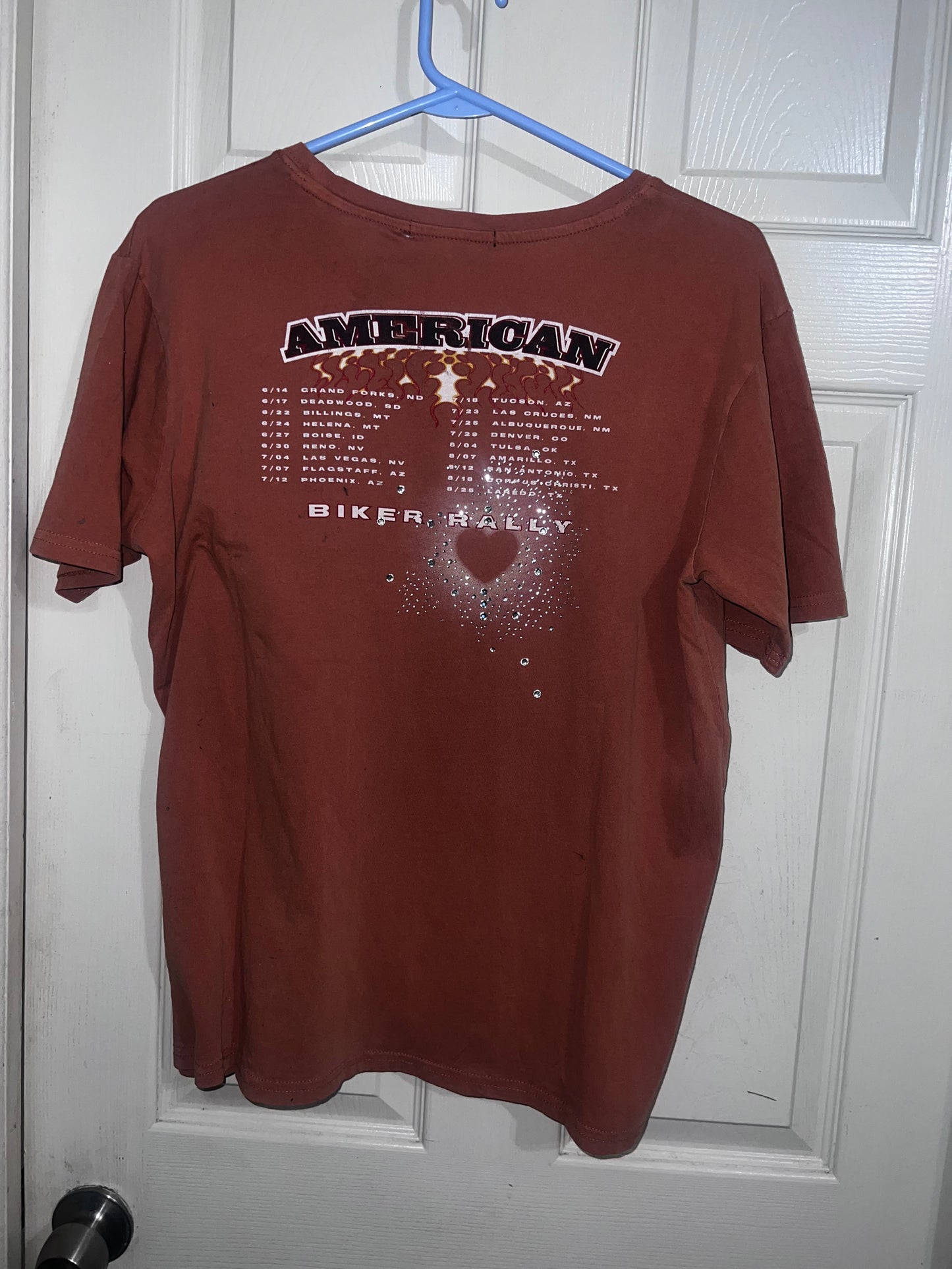 Bike Rally Oversized Distressed Double Sided Tee