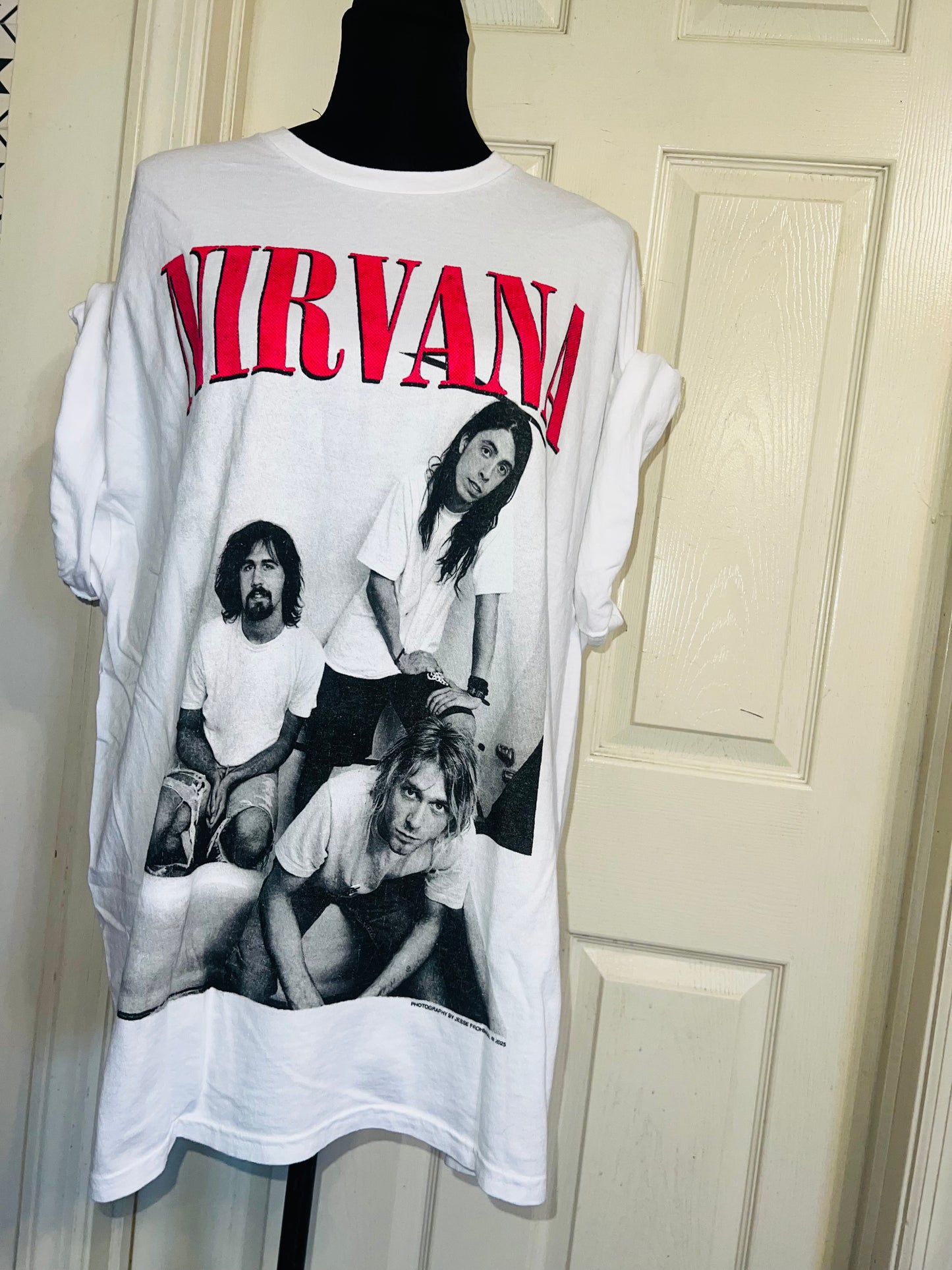 Nirvana Double Sided Oversized Distressed Tee
