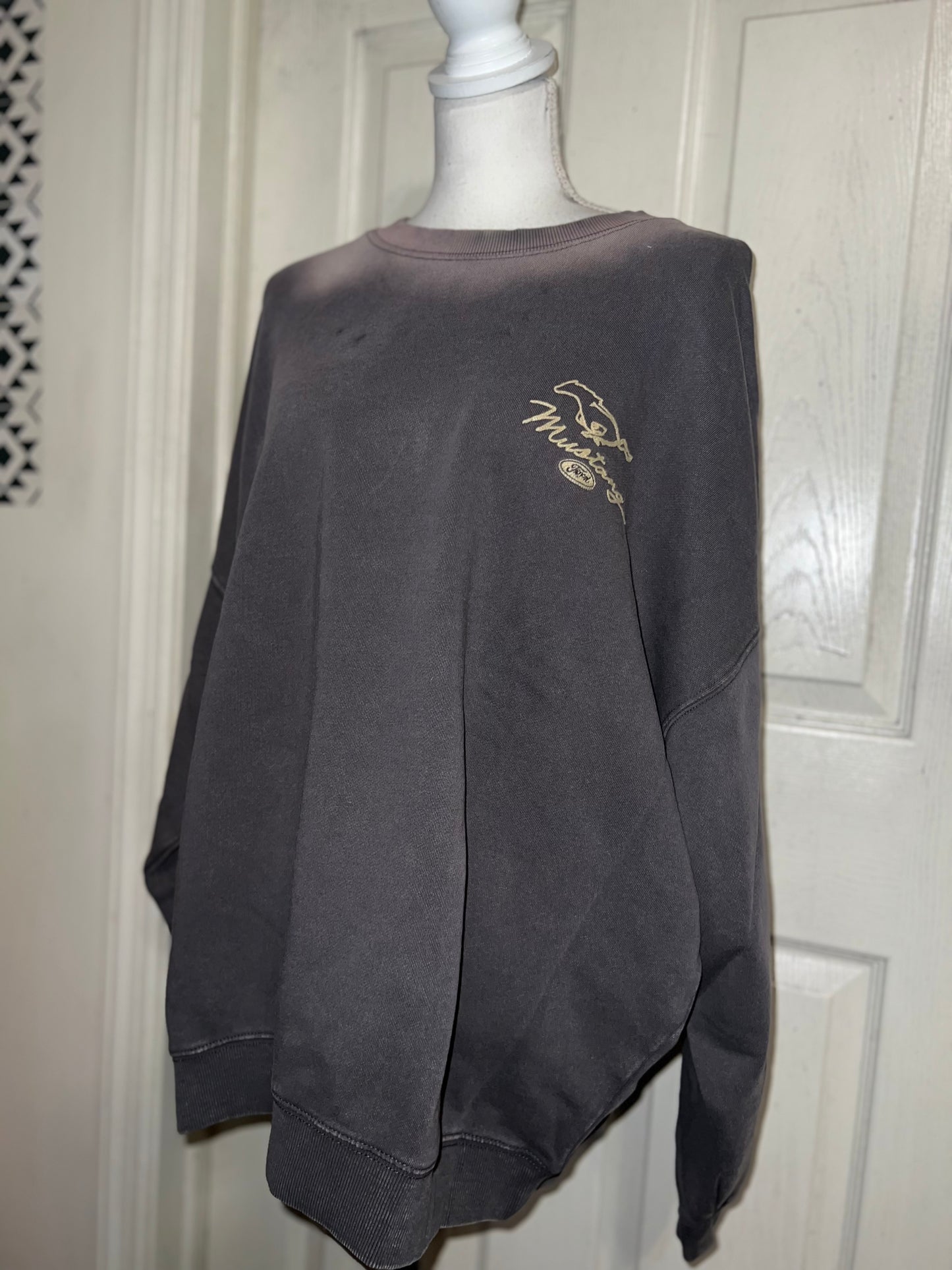 Ford Mustang Double Sided Oversized Distressed Sweatshirt