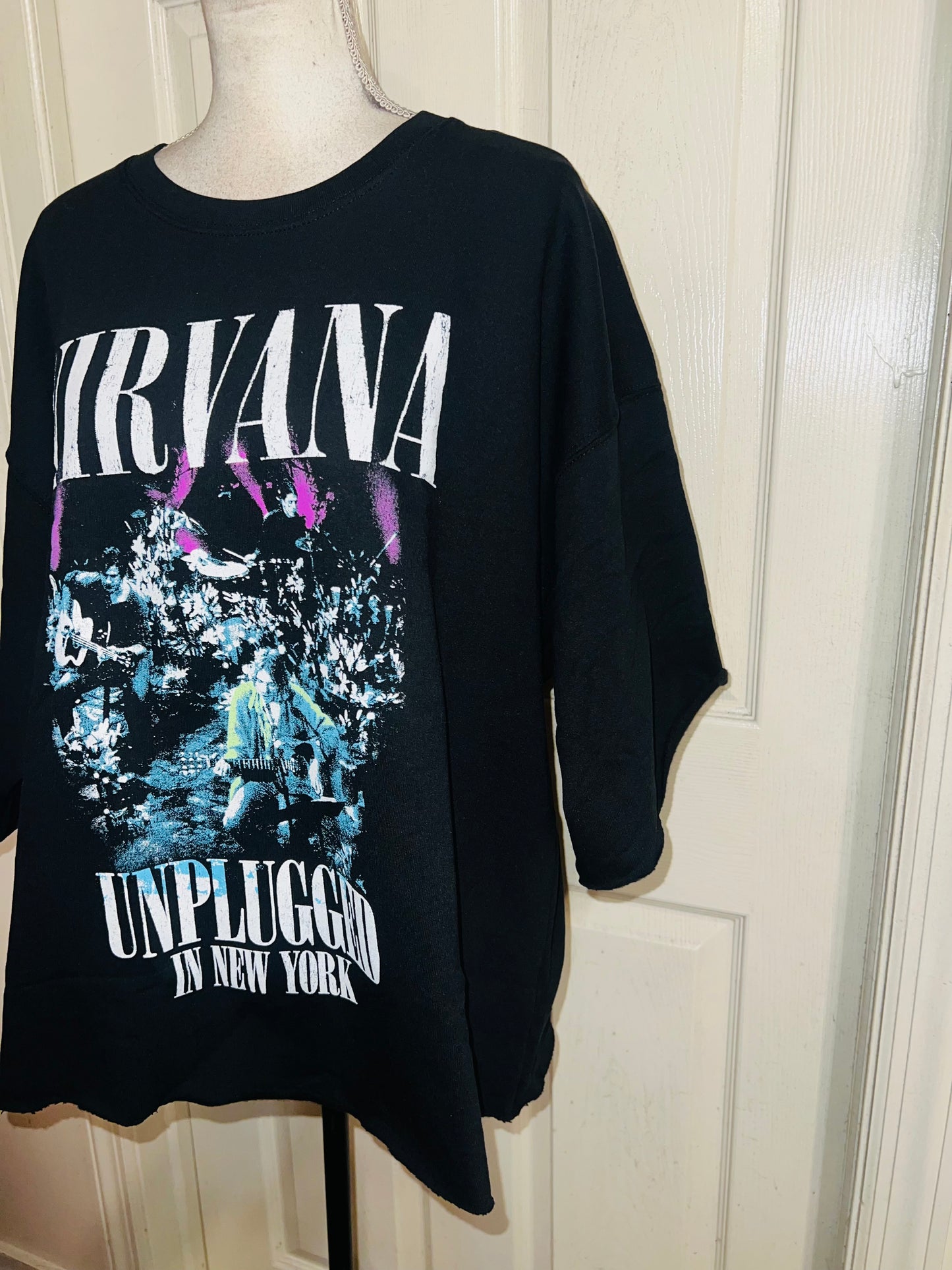 Nirvana Oversized Distressed Sweatshirt Tee