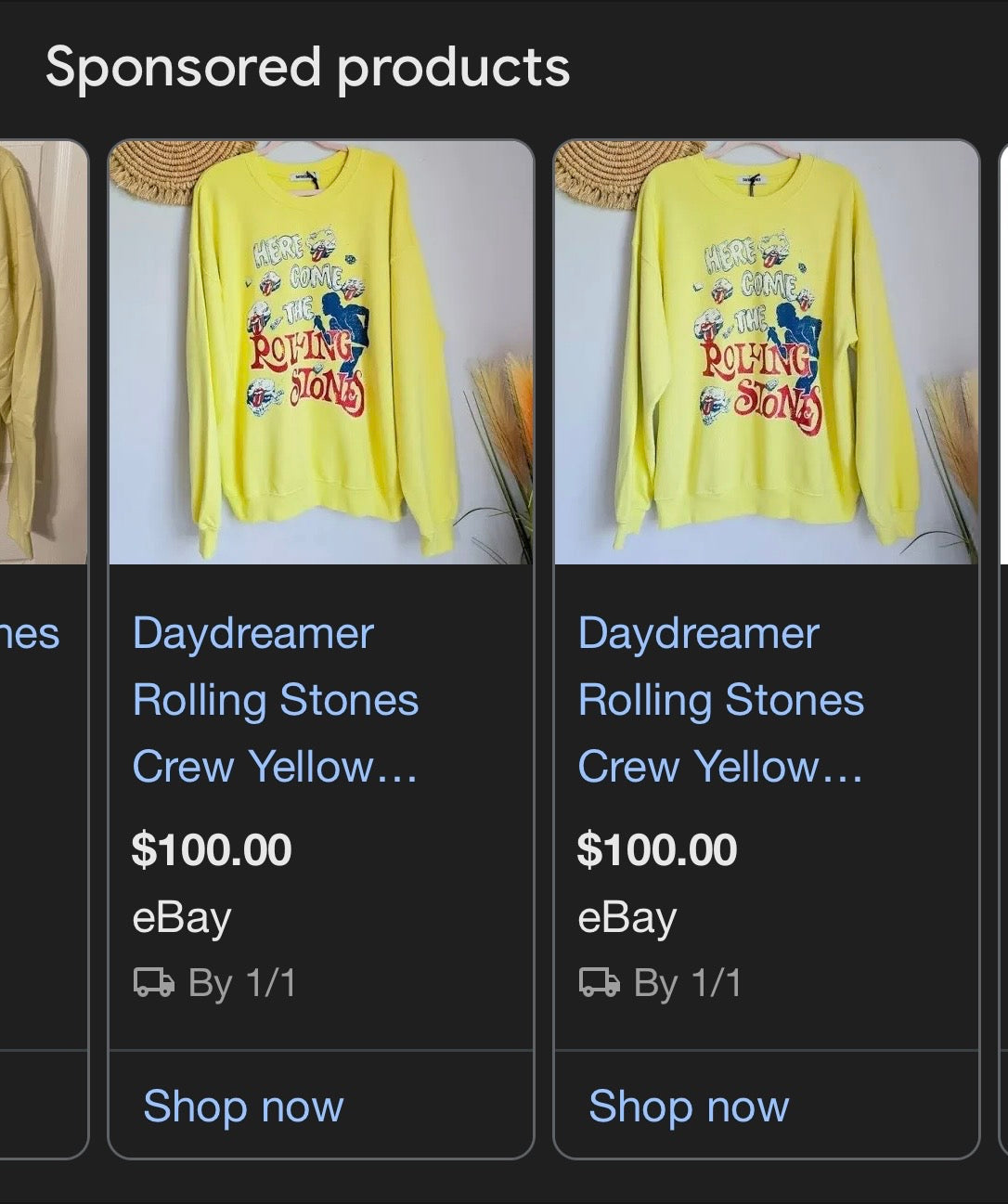 The Rolling Stones Oversized Distressed Sweatshirt