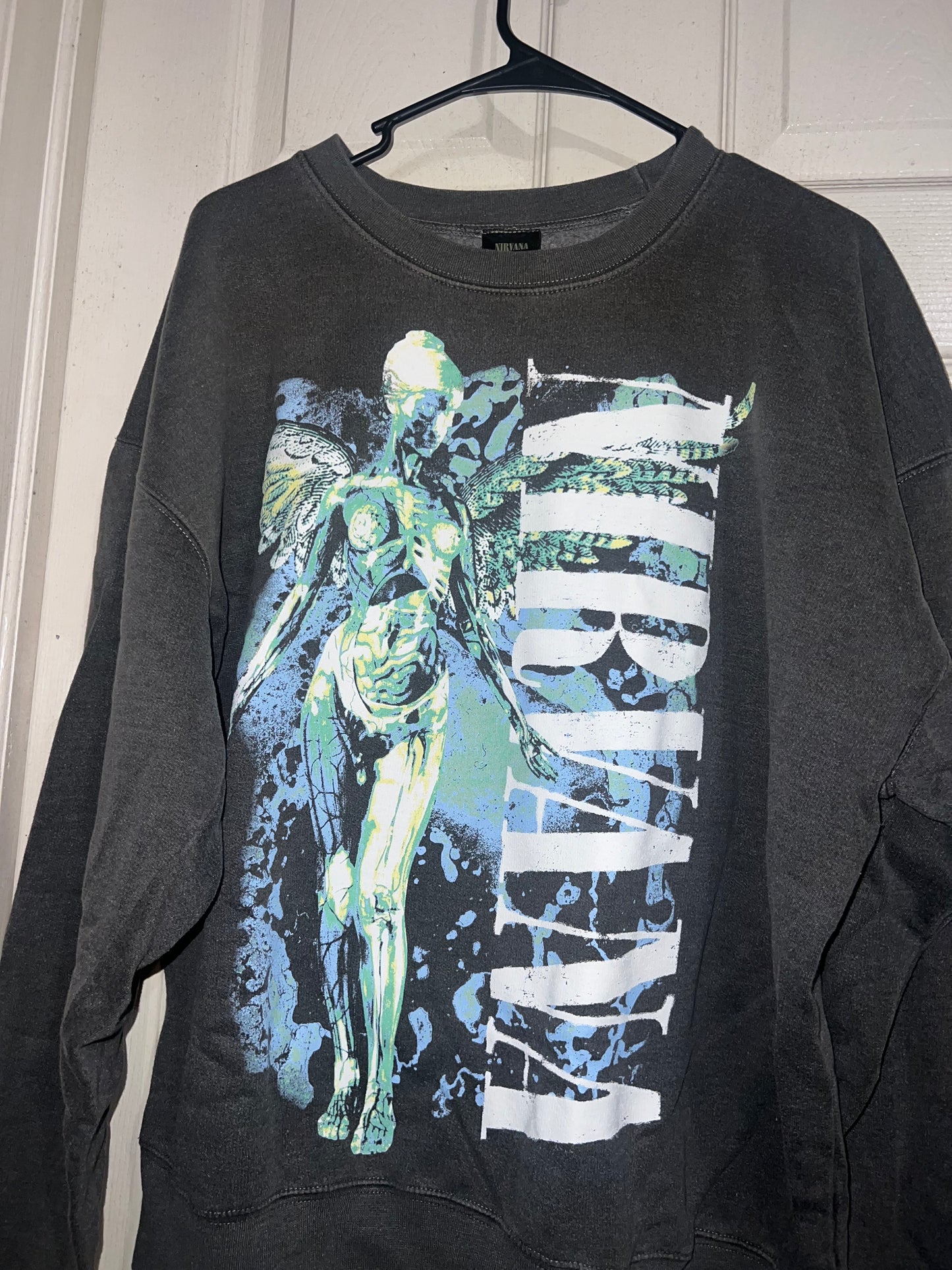 Nirvana Oversized Distressed Crewneck Sweatshirt