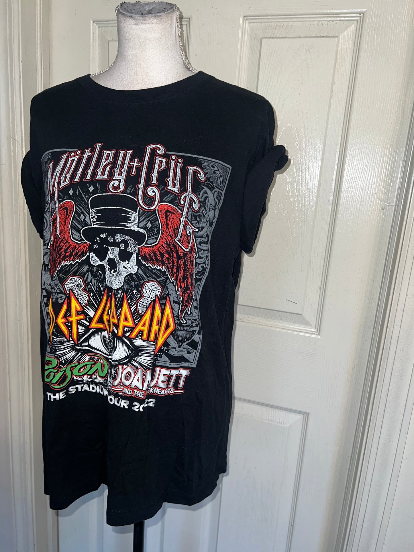 Motley Crue, Def Leppard, Poison, and Joan Jett Double Sided Oversized Tee