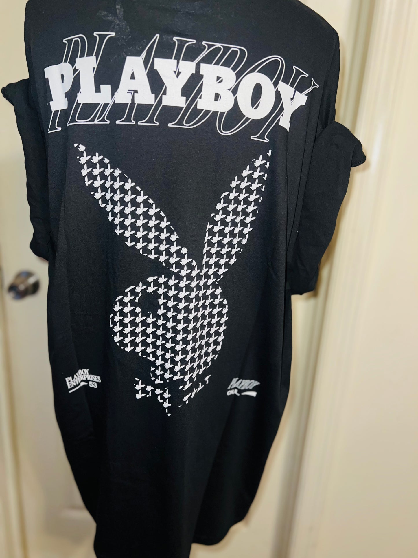 Playboy Double Sides Oversized Distressed Tee