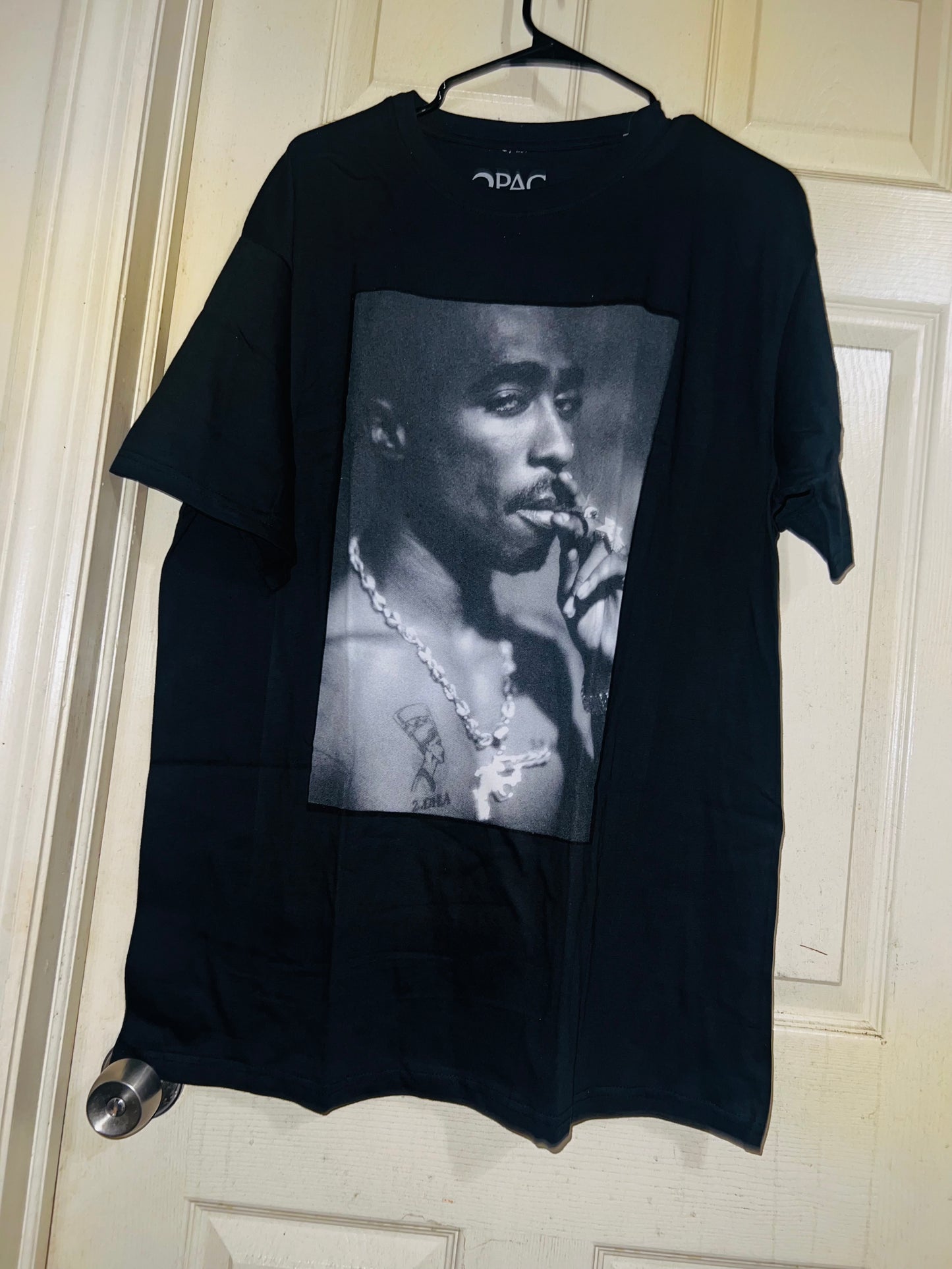 Tupac Portrait Oversized Distressed Tee