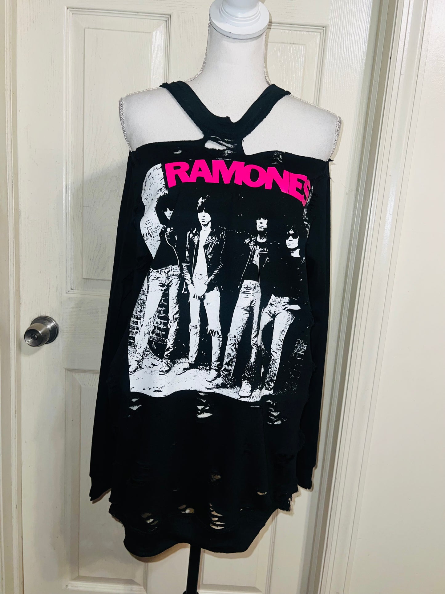 Ramones Oversized Distressed Sweatshirt
