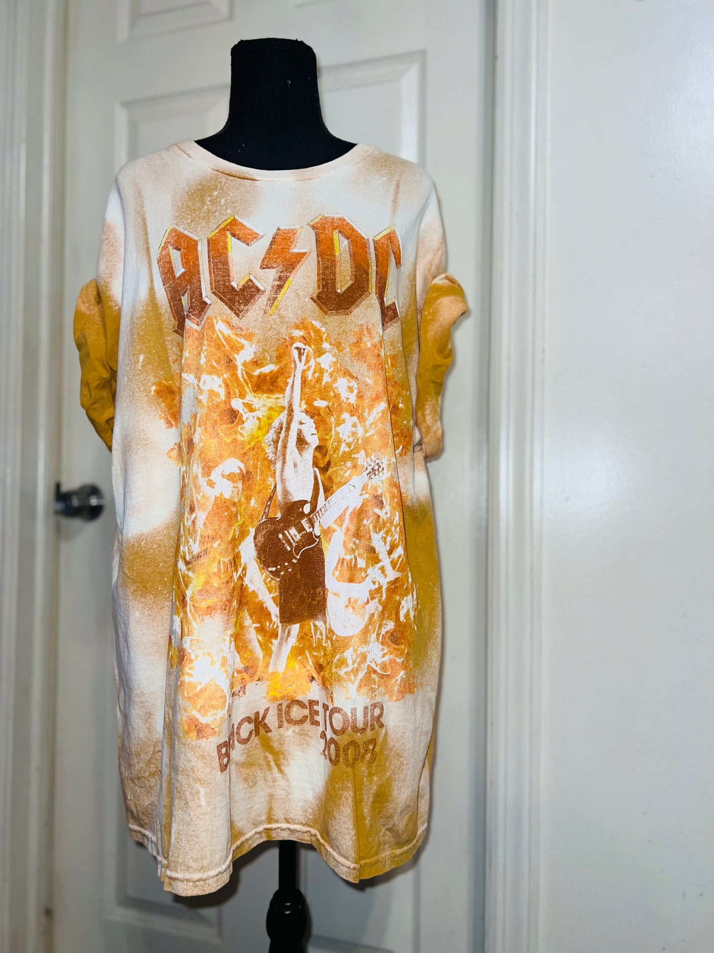 AC/DC Bleached Oversized Distressed Tee