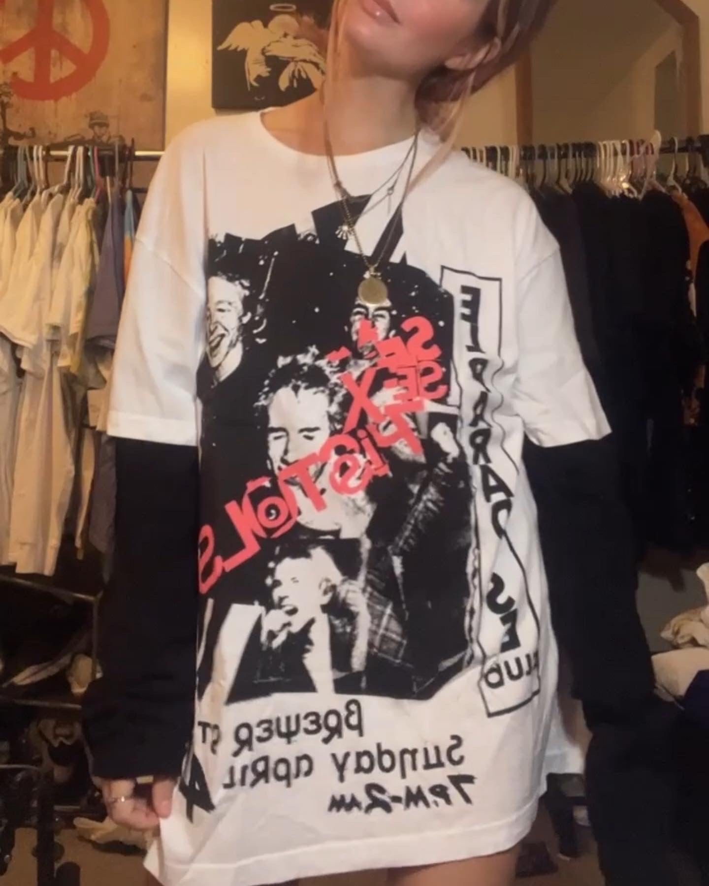 Sex Pistols Double Sided Long Sleeve Oversized Shirt