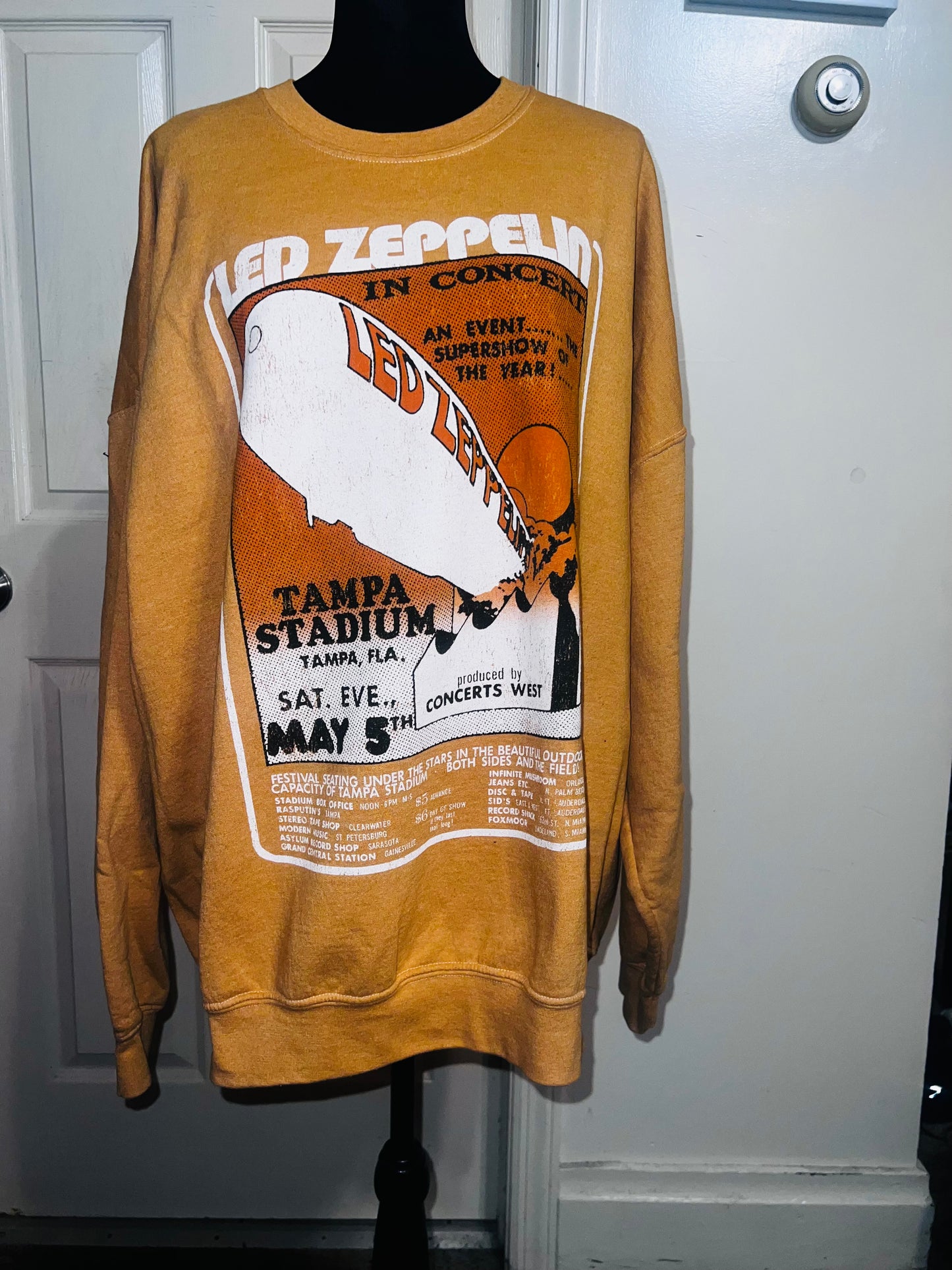 Led Zeppelin Oversized Distressed Sweatshirt