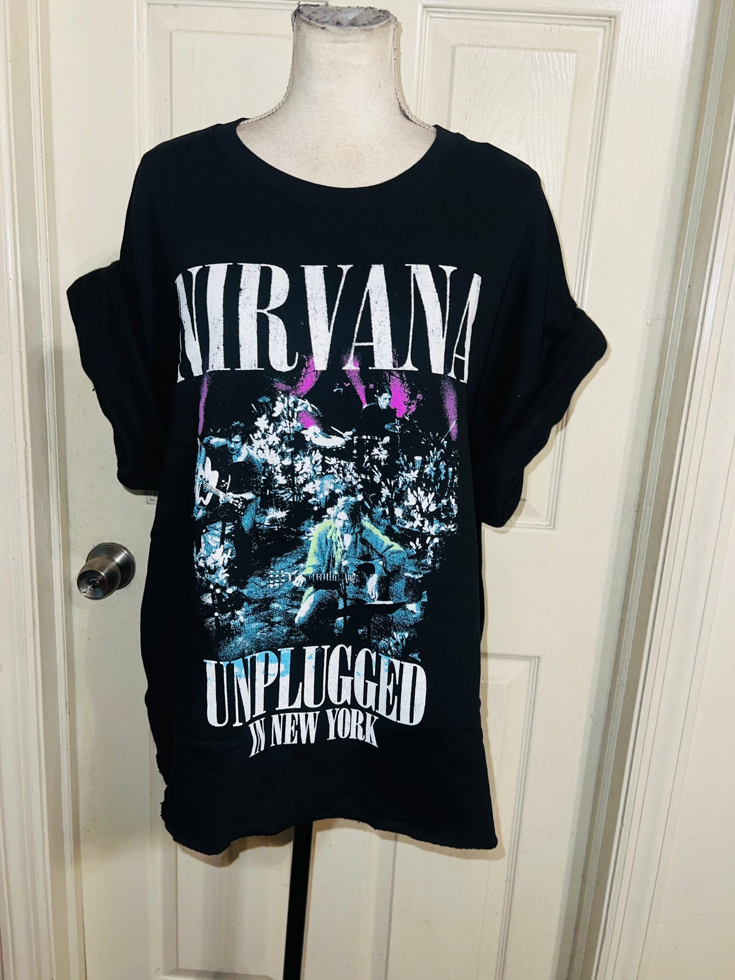 Nirvana Oversized Distressed Sweatshirt Tee