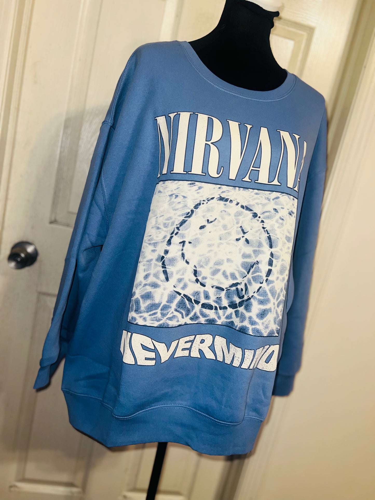 Nirvana Double Sided Oversized Distressed Sweatshirt