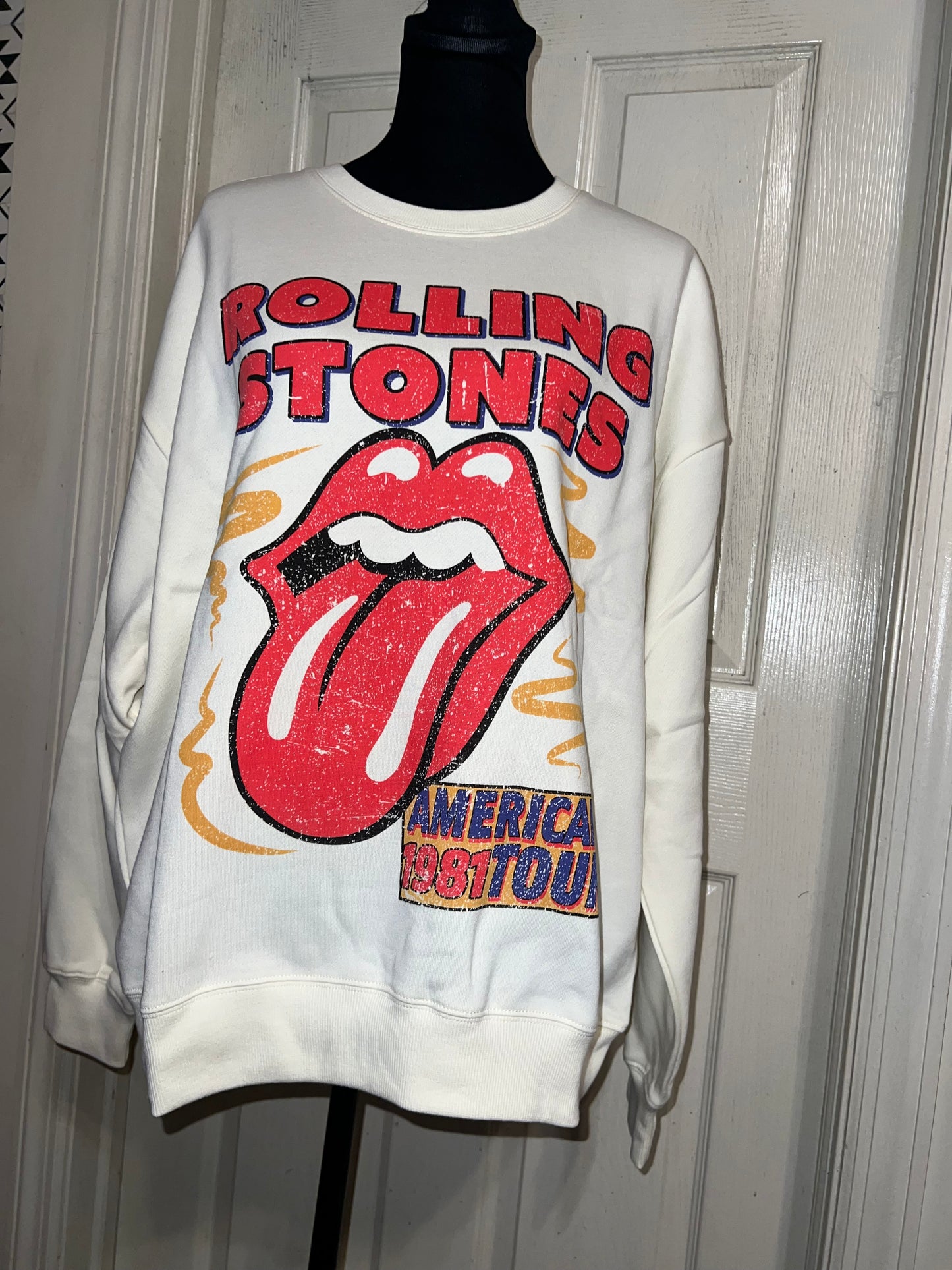 The Rolling Stones Oversized Distressed Sweatshirt