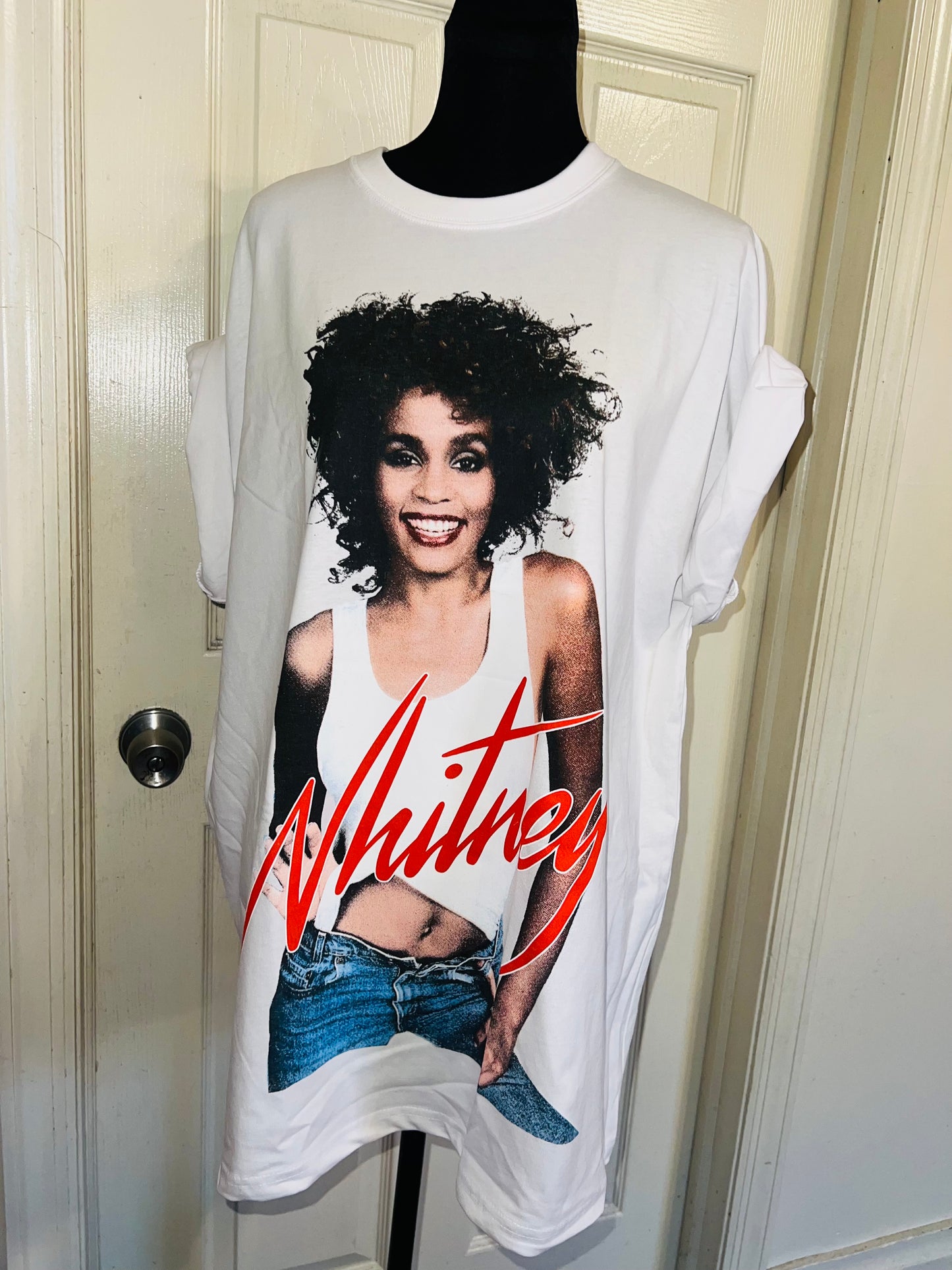Whitney Houston Oversized Distressed Tee