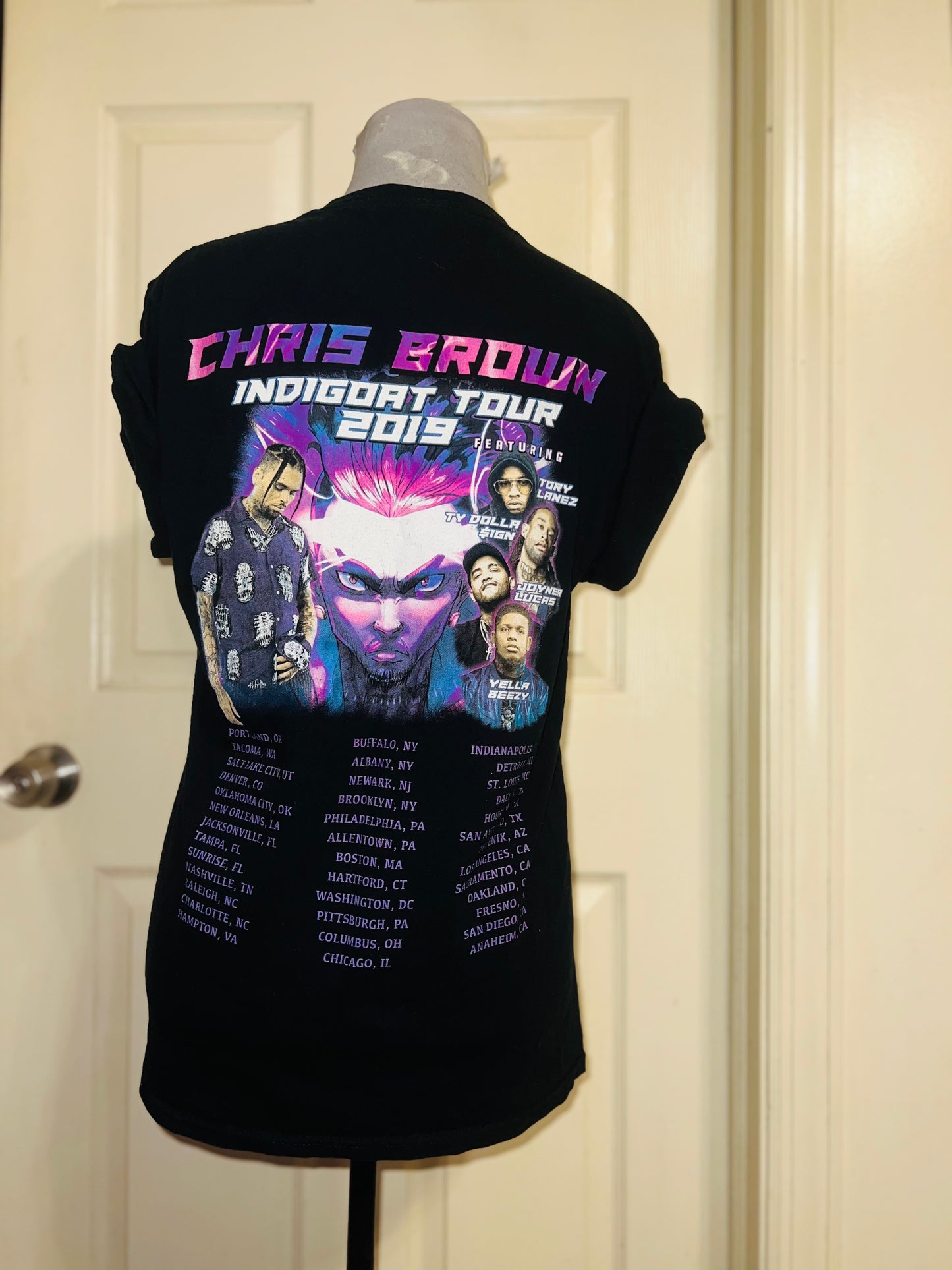 Chris Brown 2019 Double Sided Tour Distressed Tee
