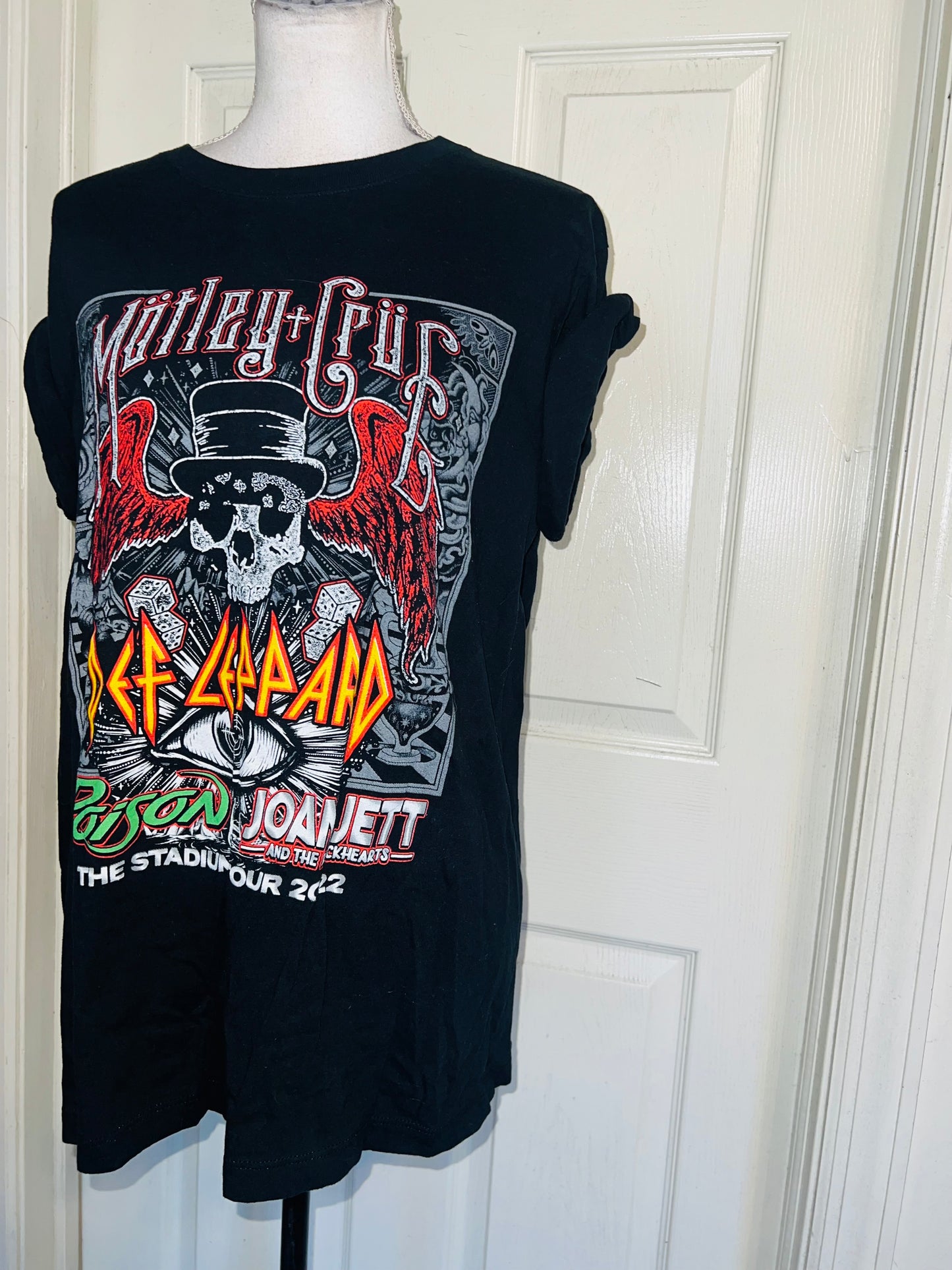Motley Crue, Def Leppard, Poison, and Joan Jett Double Sided Oversized Tee