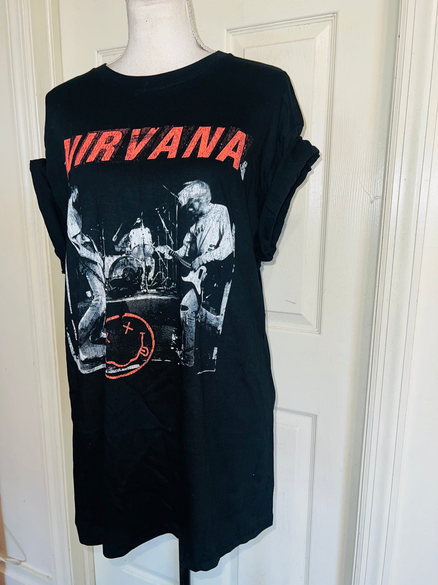 Nirvana Oversized Distressed Tee