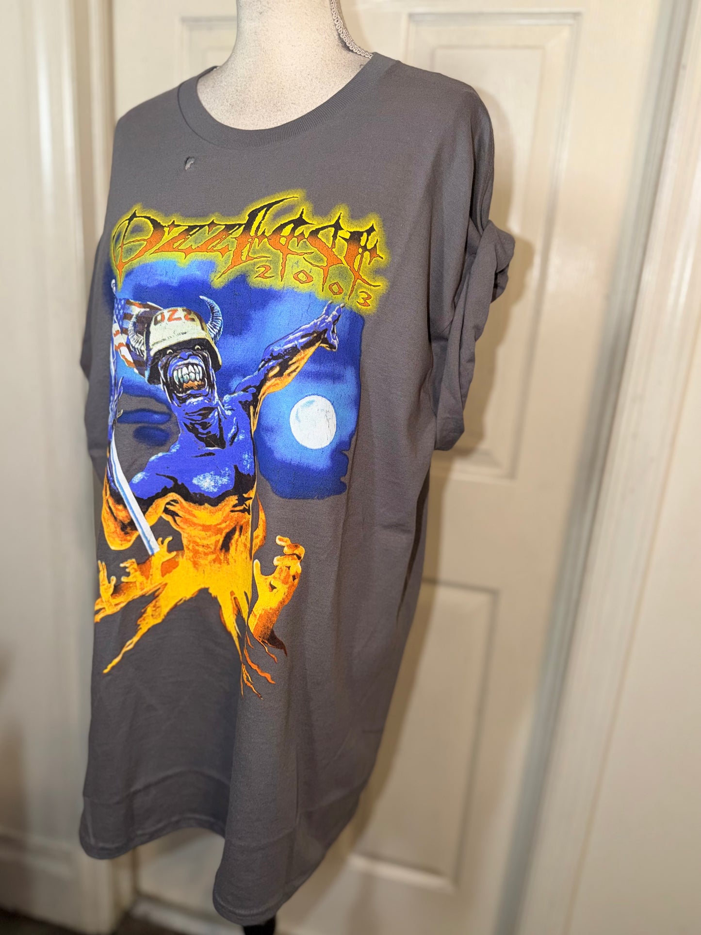 Ozzy Osbourne Ozzfest Double Sided Oversized Distressed Tee