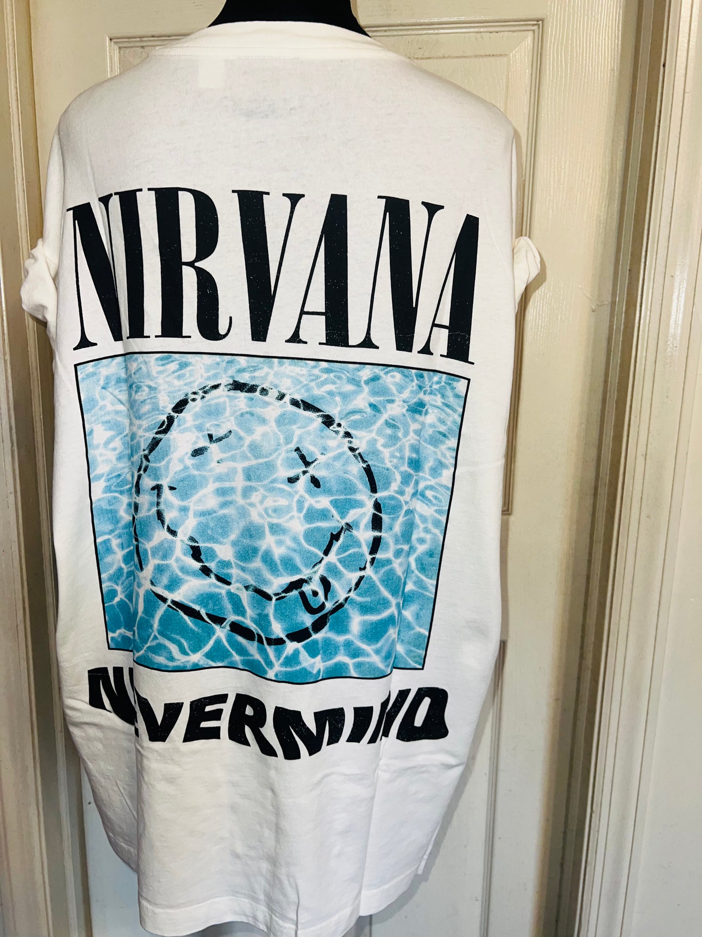 Nirvana Double Sided Oversized Distressed Tee