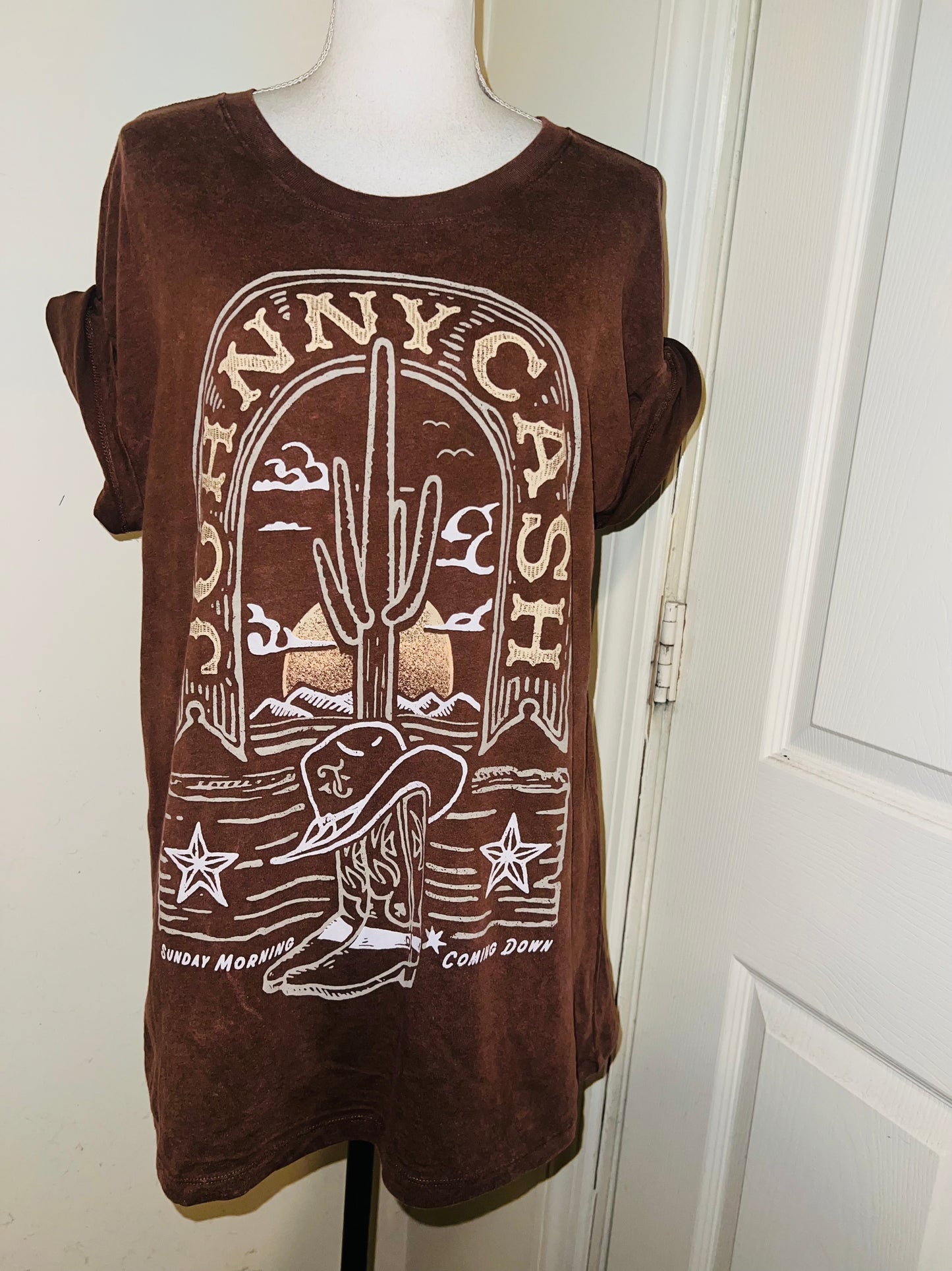 Johnny Cash Double Sided Oversized Distressed Tee