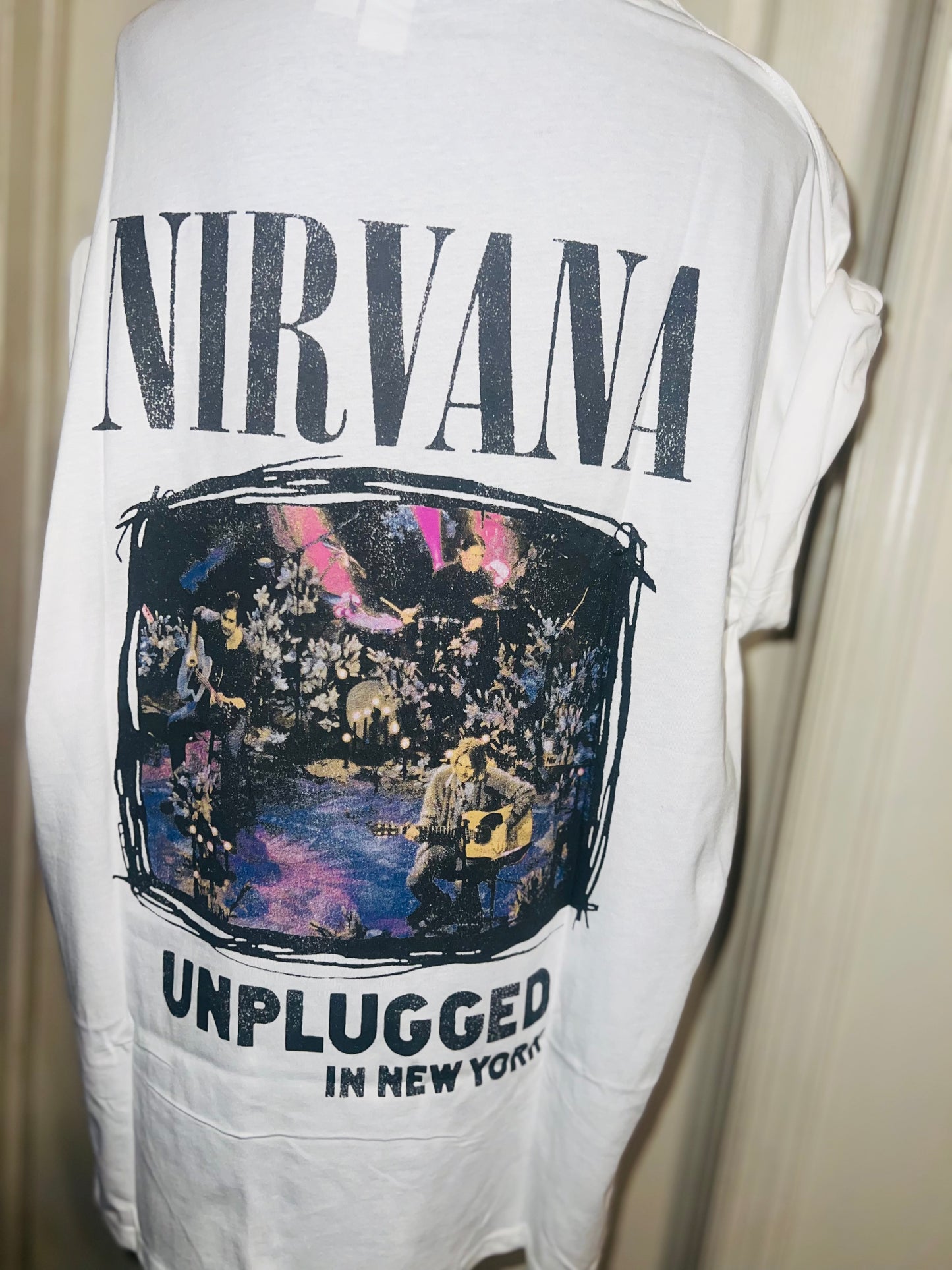 Nirvana Double Sided Oversized Distressed Tee