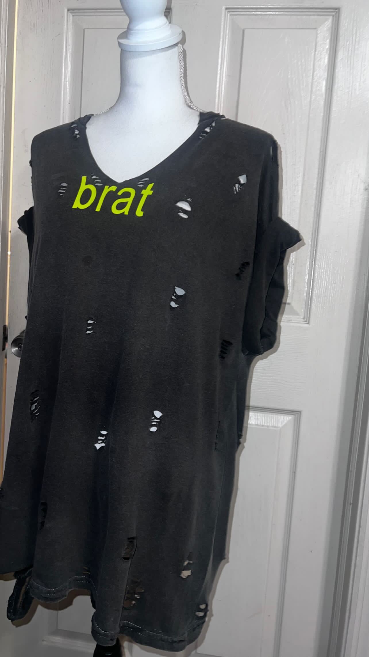 Charli XCX brat Double Sided Oversized Distressed Tee