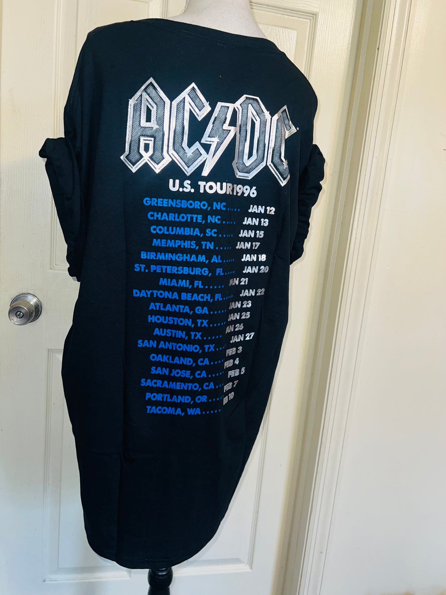 AC/DC Double Sided Oversized Distressed Tee