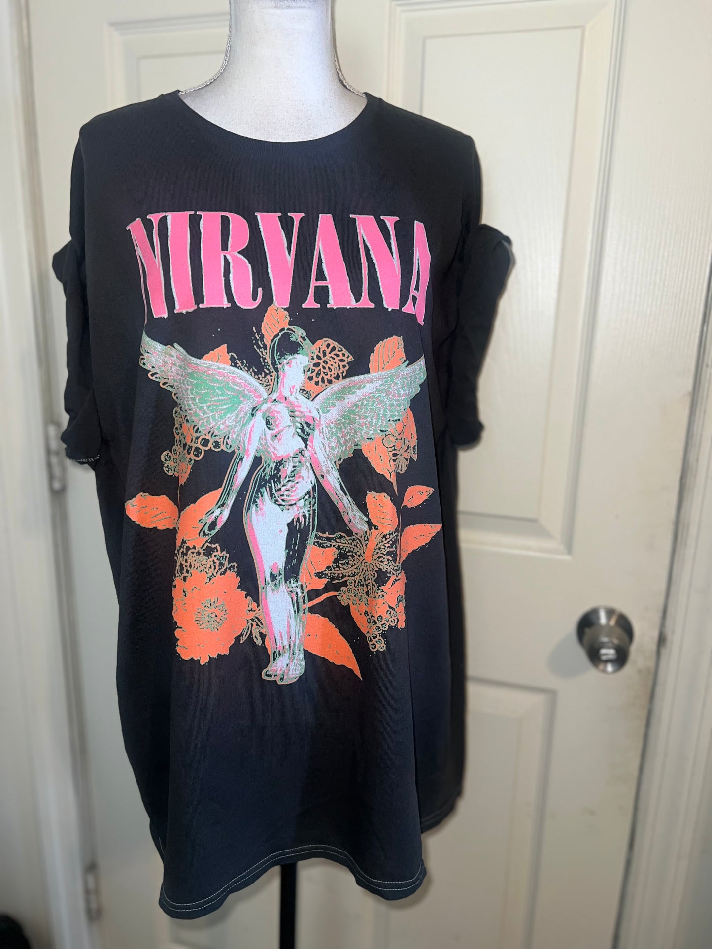 Nirvana Oversized Distressed Tee
