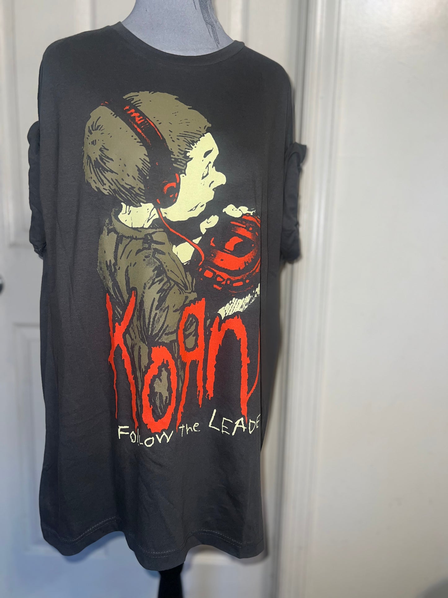 Korn Double Sided Oversized Distressed Tee