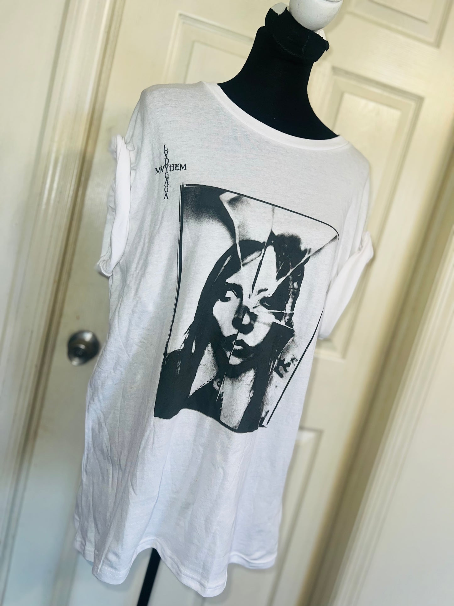 Lady Gaga Oversized Distressed Tee
