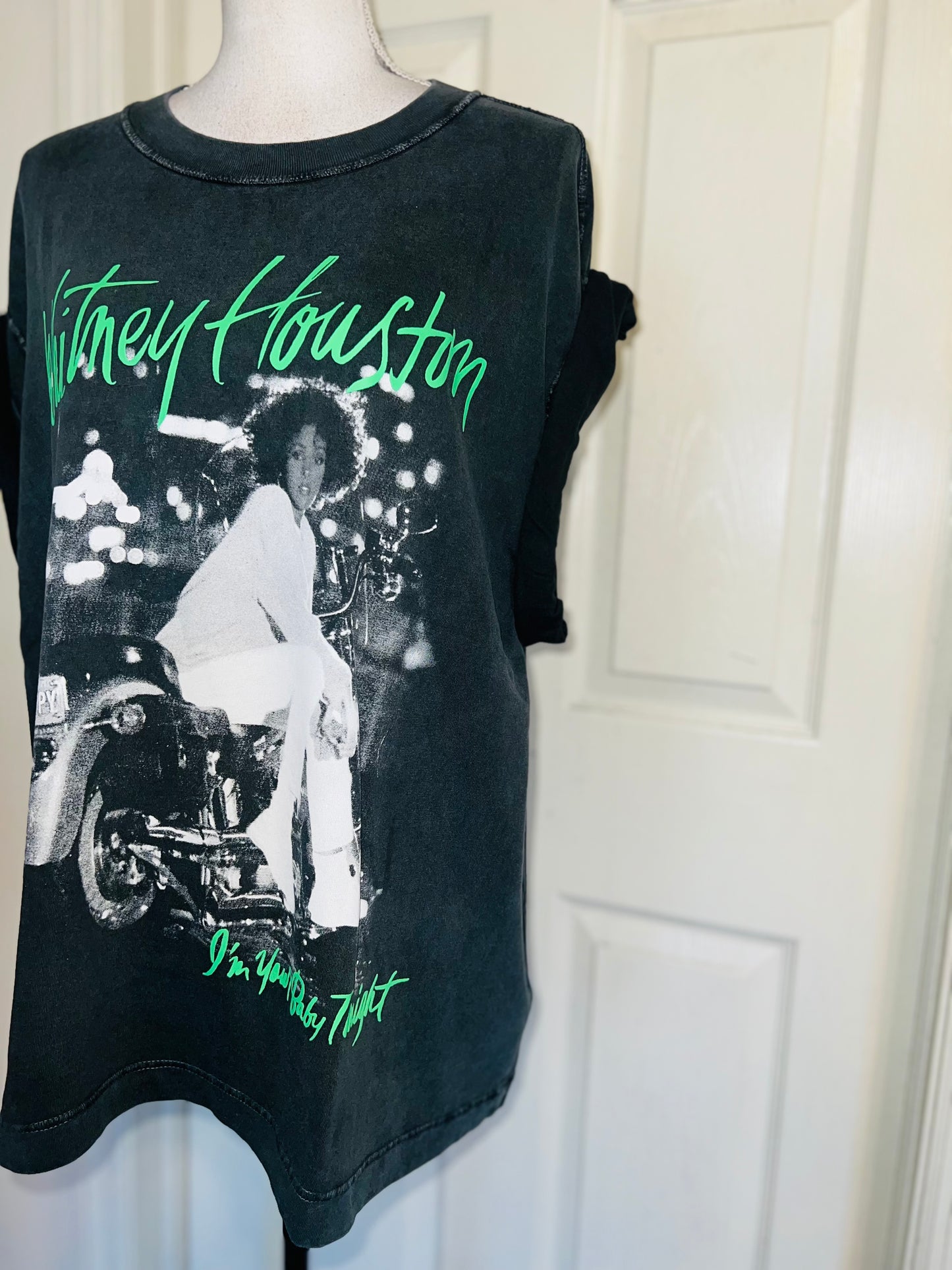Whitney Houston Double Sided Oversized Distressed Tee